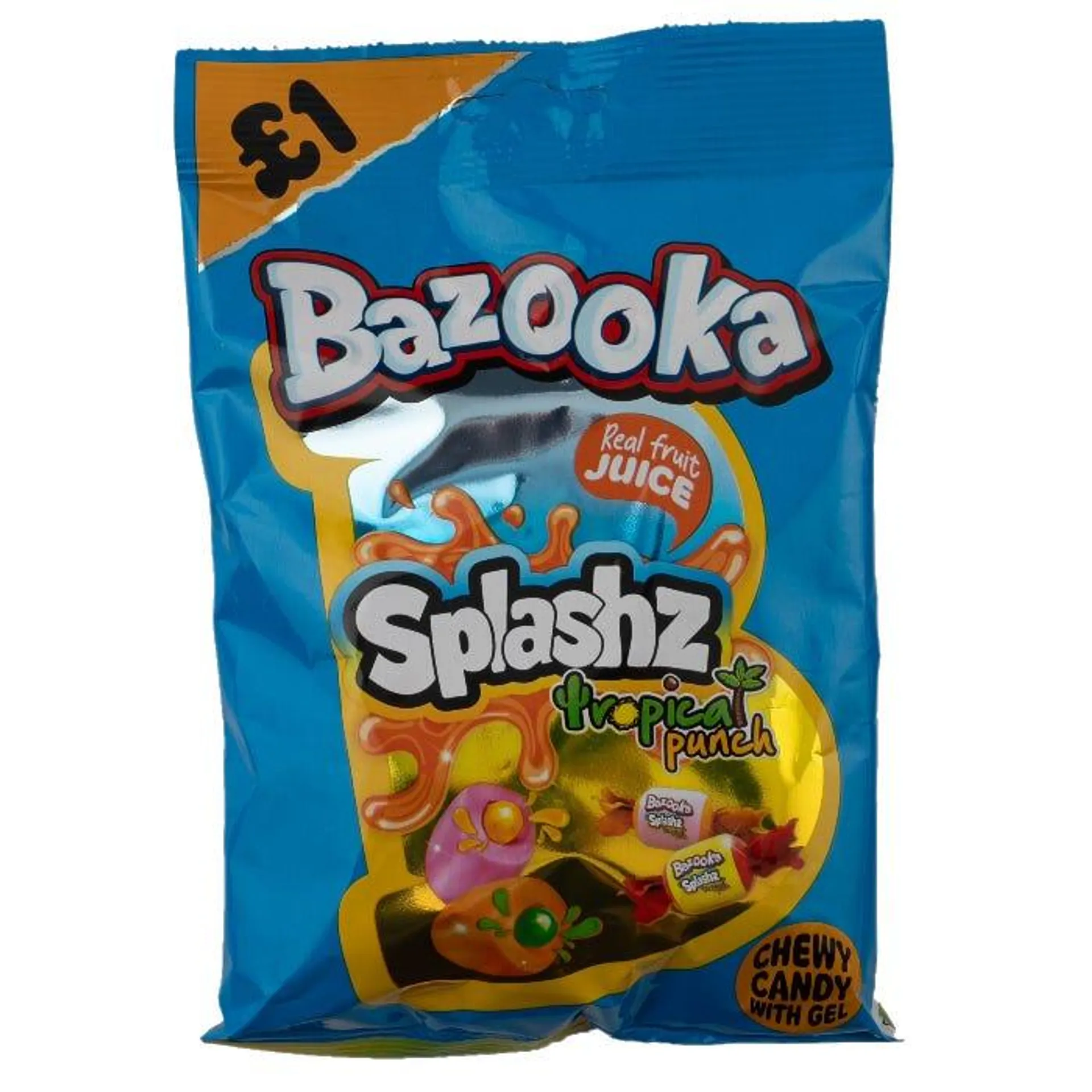 Bazooka Splashz Tropical Punch, 120g