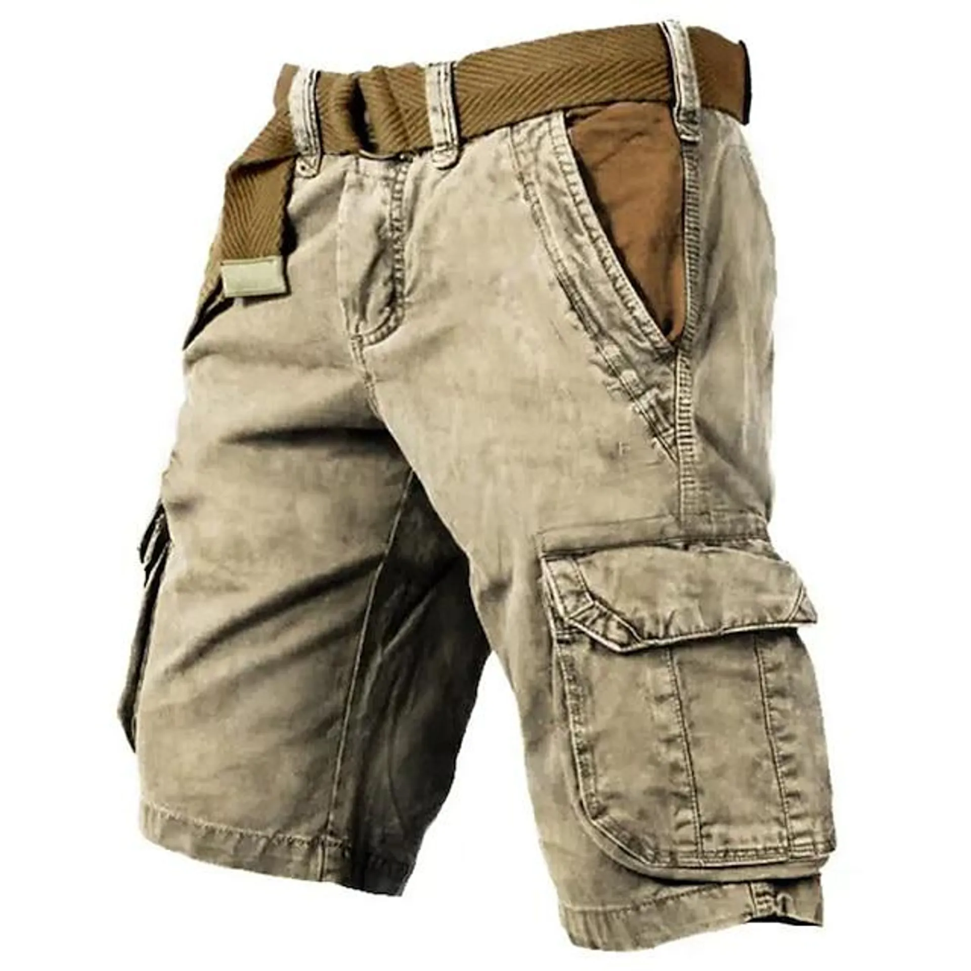 Men's Cargo Shorts Shorts Hiking Shorts Multi Pocket Plain Wearable Short Outdoor Daily Designer Casual ArmyGreen Black