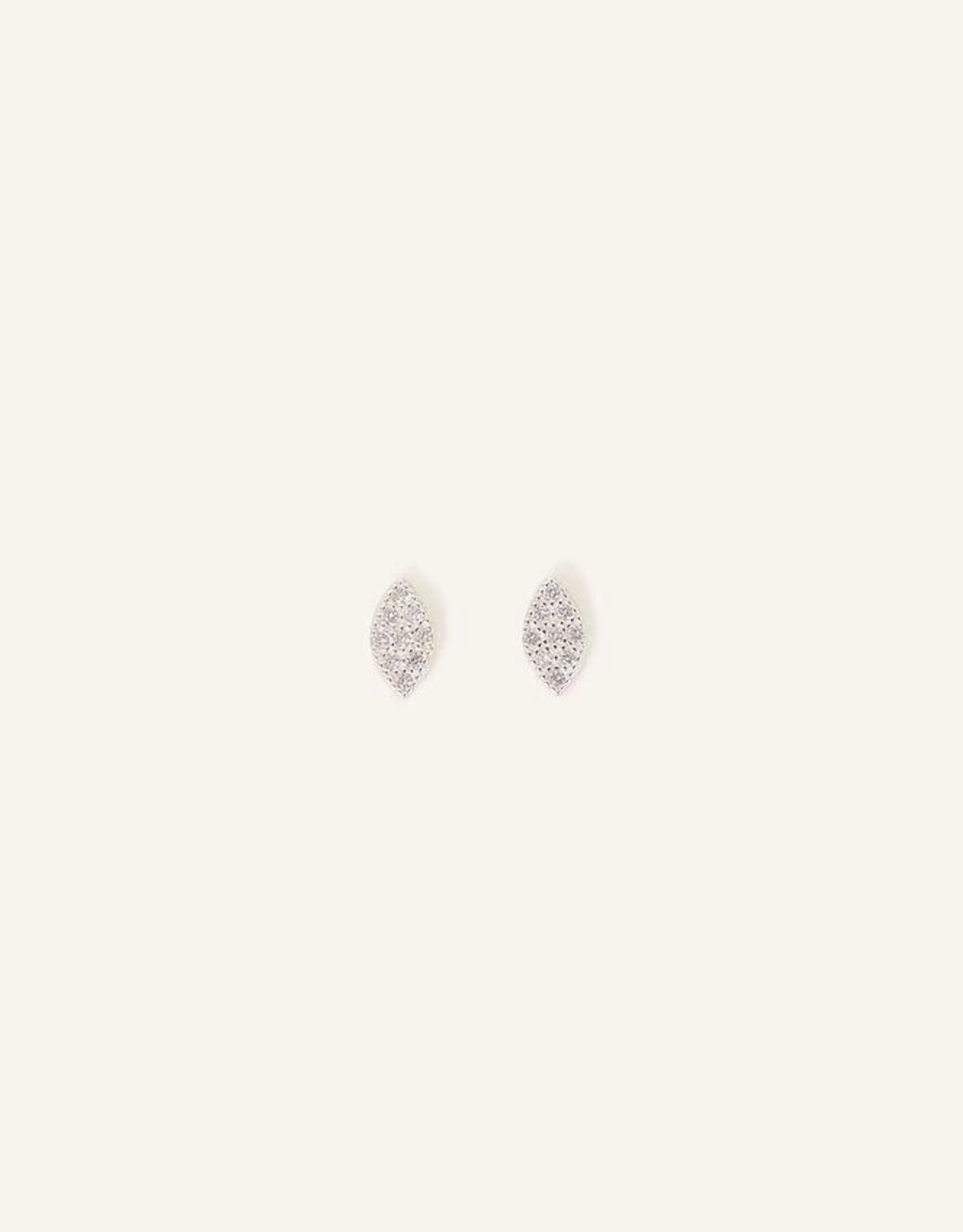 Sterling Silver Marquise Shape Earrings