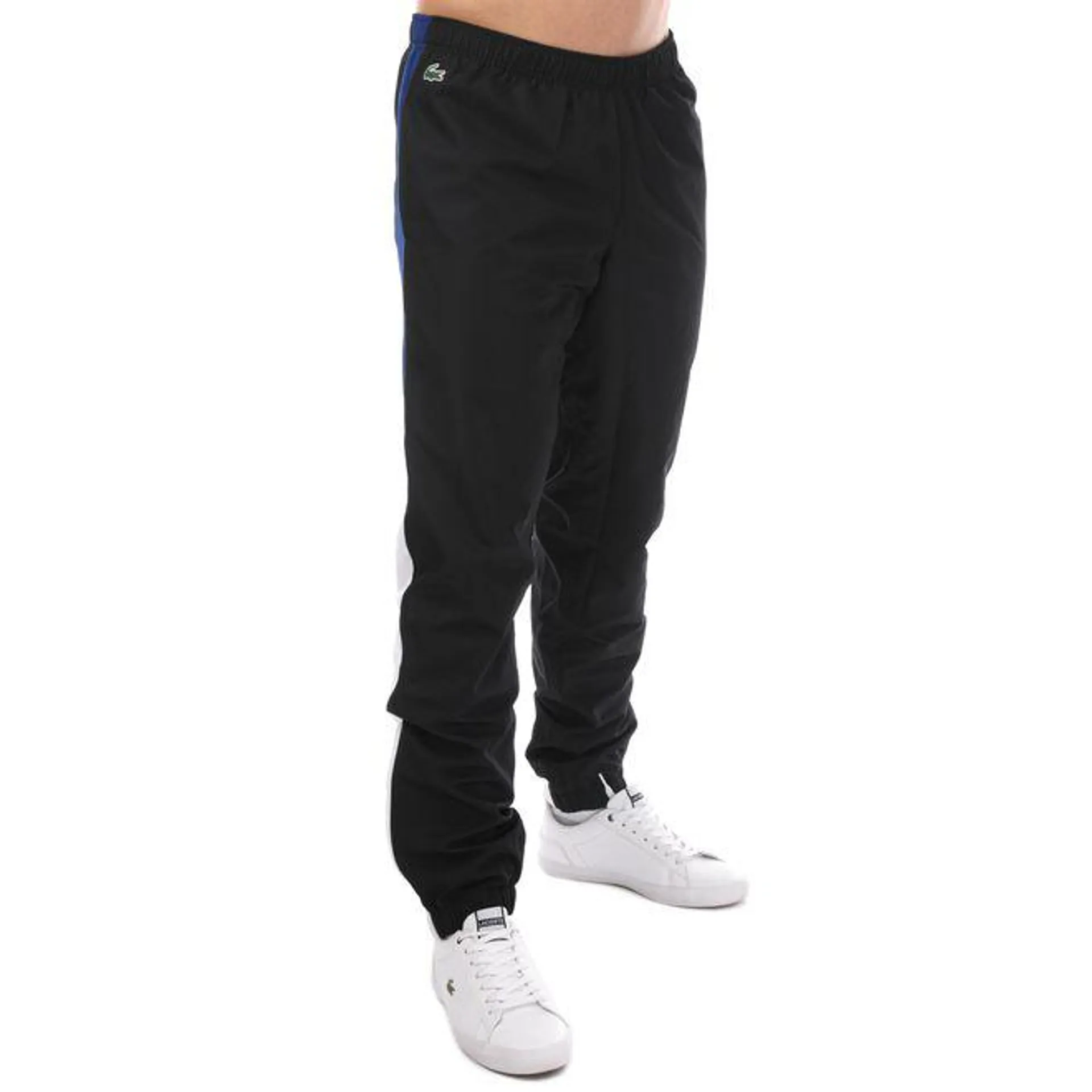 Lacoste Mens Sport Side Prints Tennis Trackpants in White Black