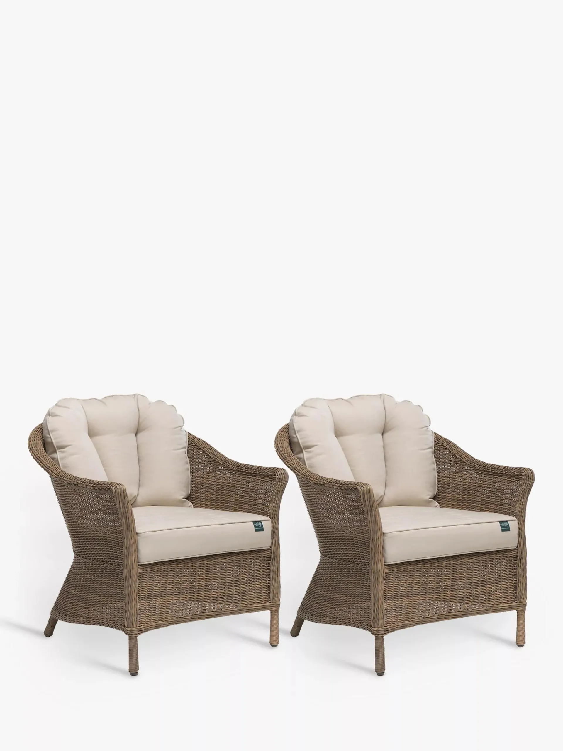 RHS Harlow Carr Garden Lounging Armchairs, Set of 2, Natural