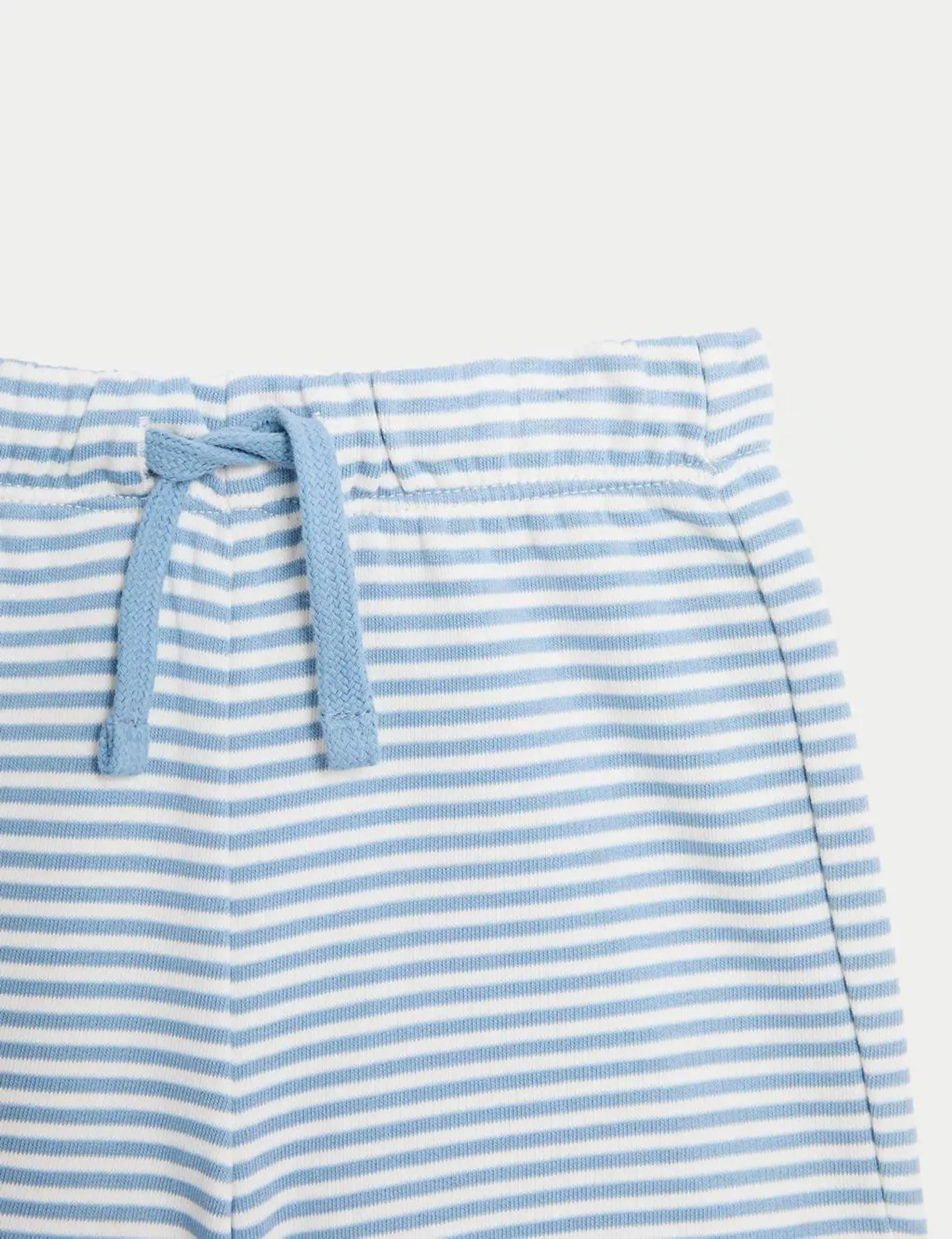 2pk Cotton Rich Striped Shorts (0-3 Yrs)