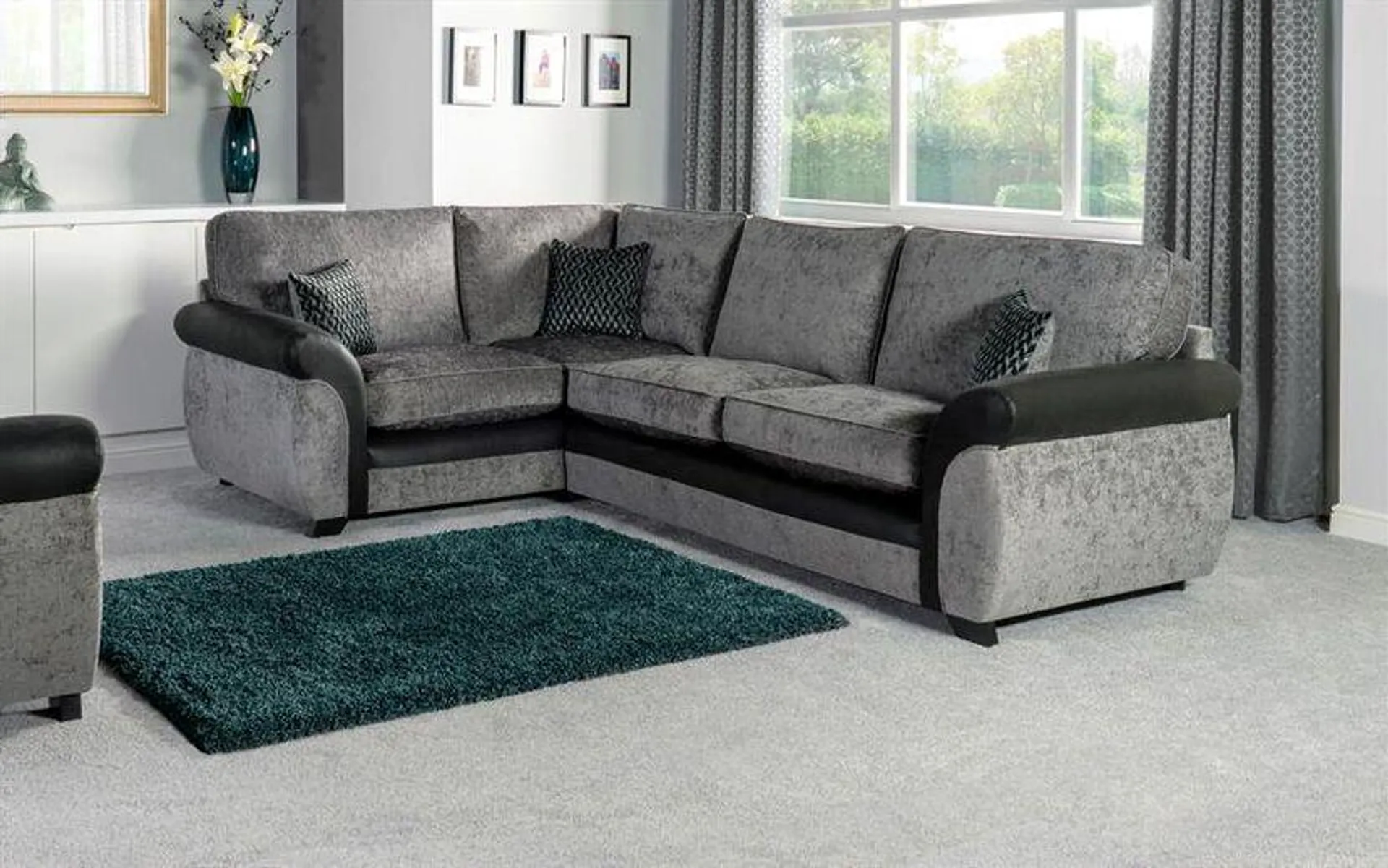 Kadie Fabric 1 Corner 2 Standard Back Sofa