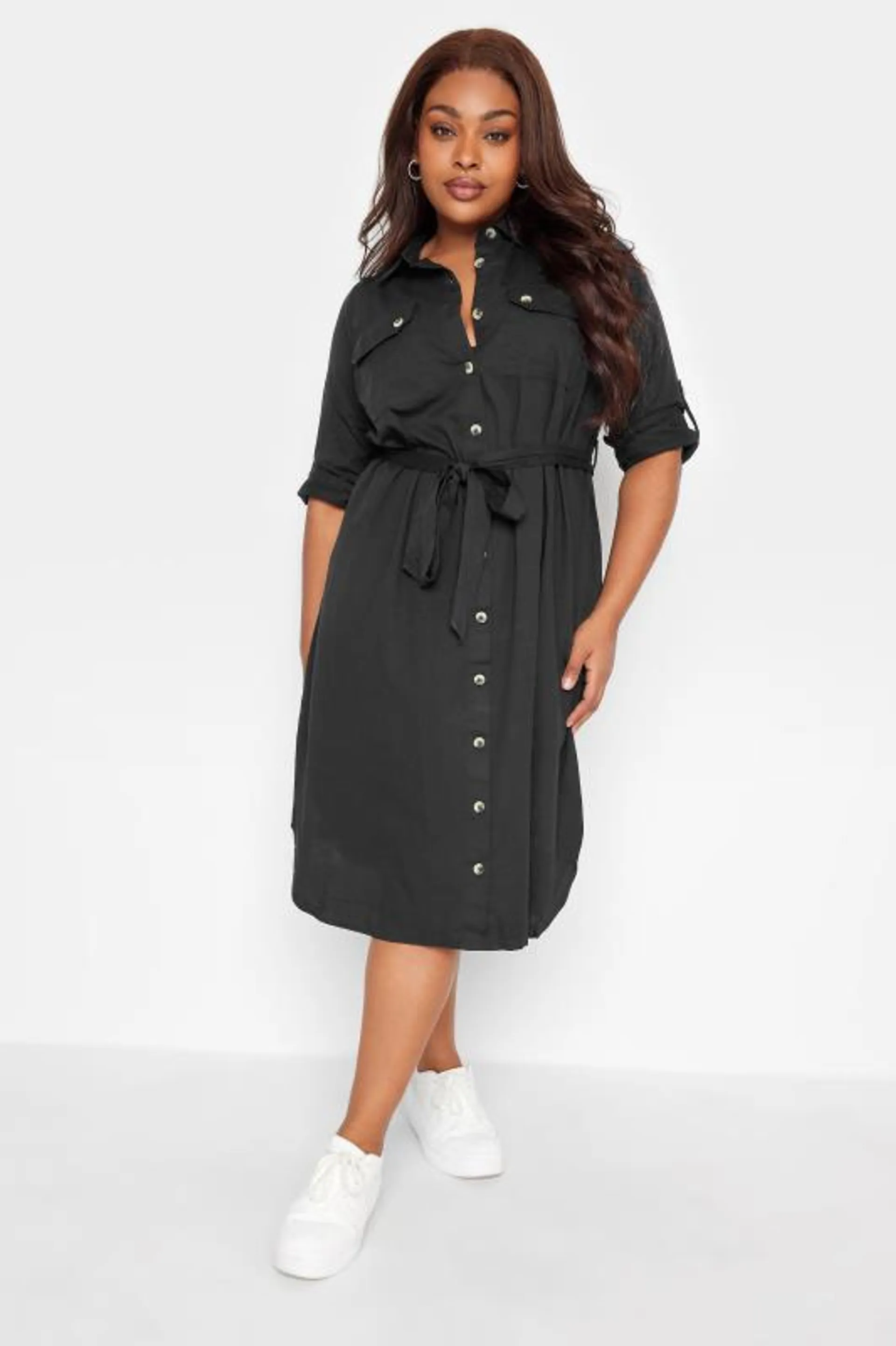 LIMITED COLLECTION Curve Black Utility Shirt Dress