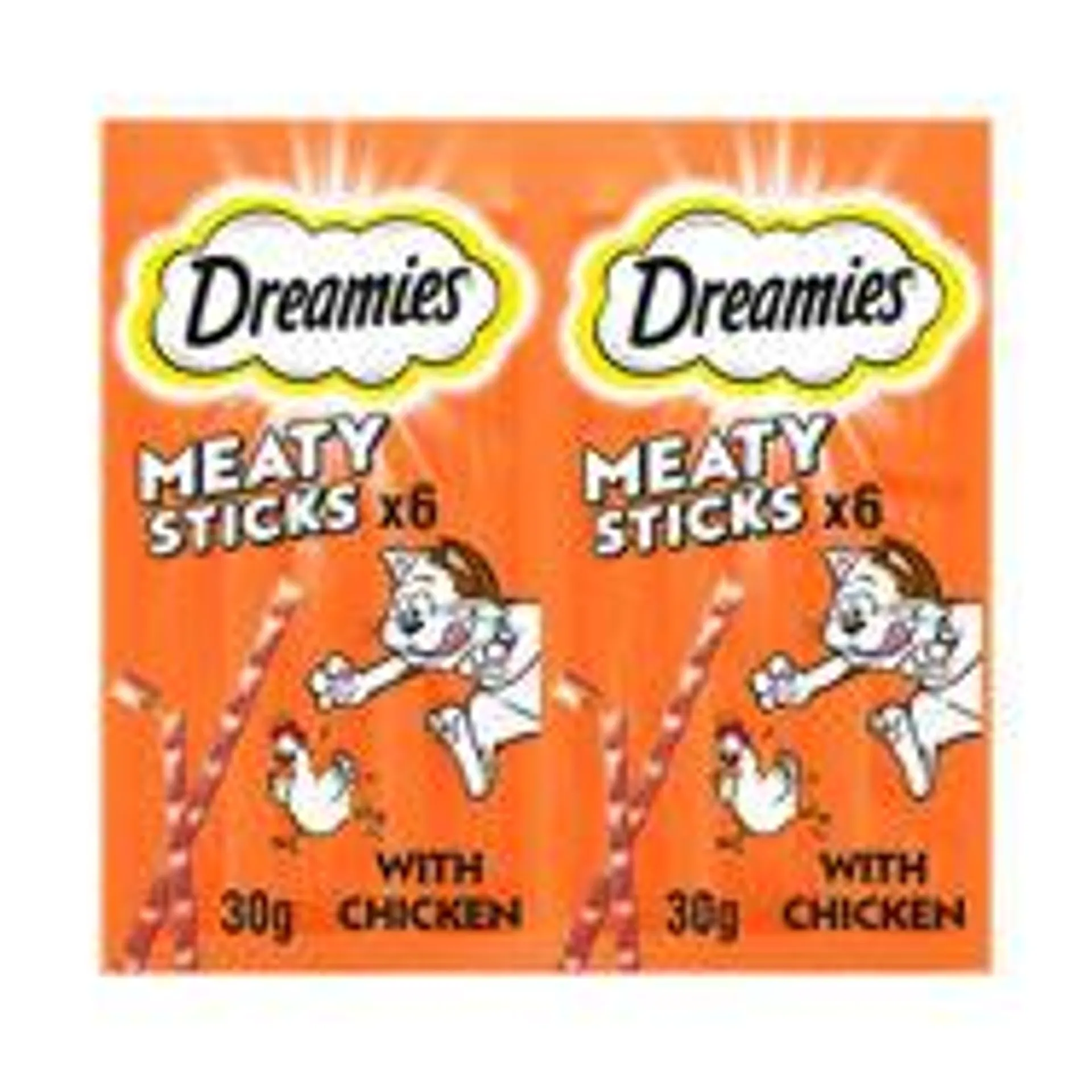 Dreamies Meaty Sticks Adult & Kitten Cat Treats with Tasty Chicken