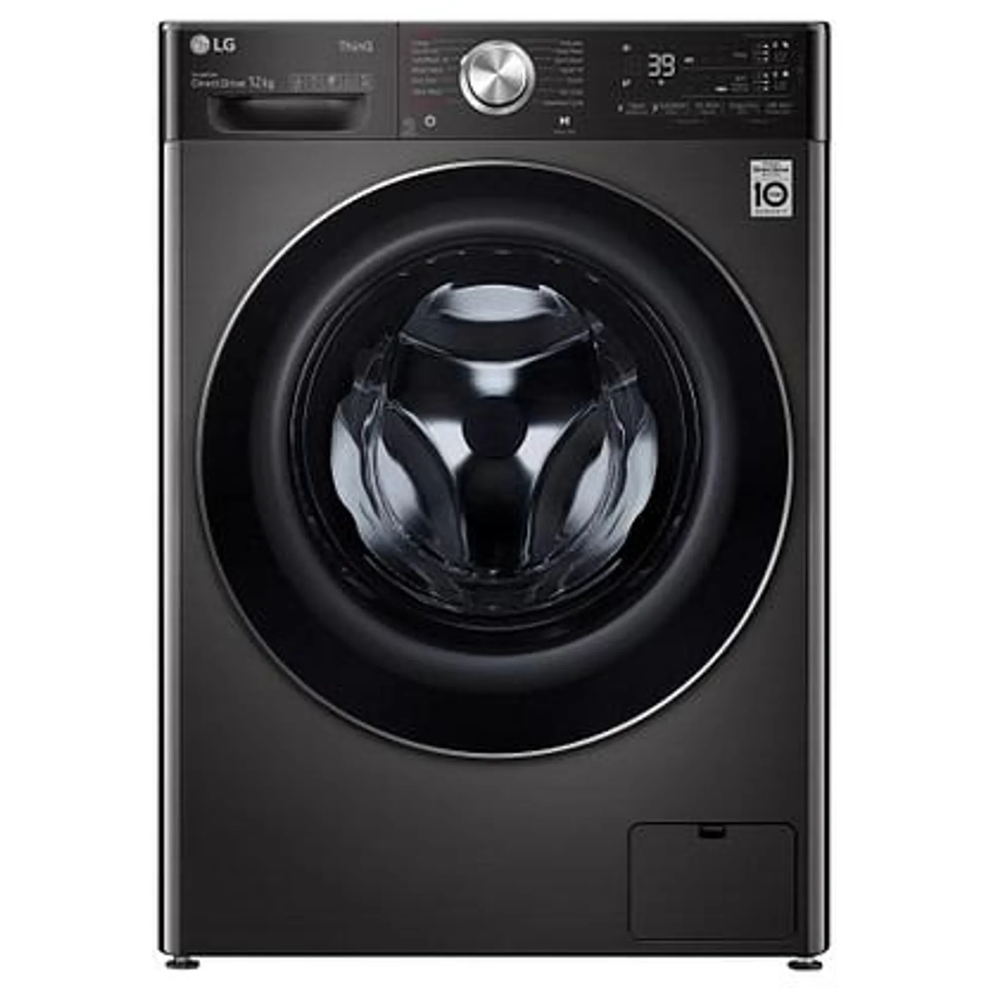 LG F4V1112BTSA 12kg Autodose TurboWash Steam Washing Machine – BLACK STEEL
