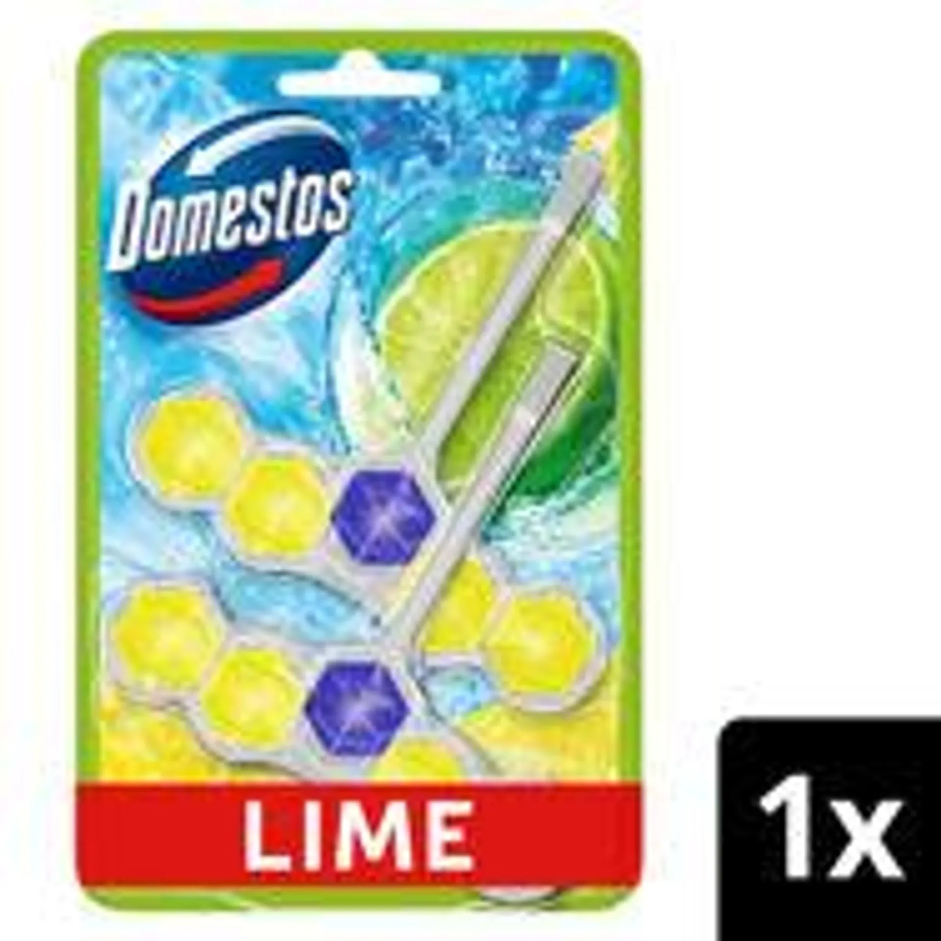 Domestos Power 5 Toilet Rim Blocks Lime 2x 50 g