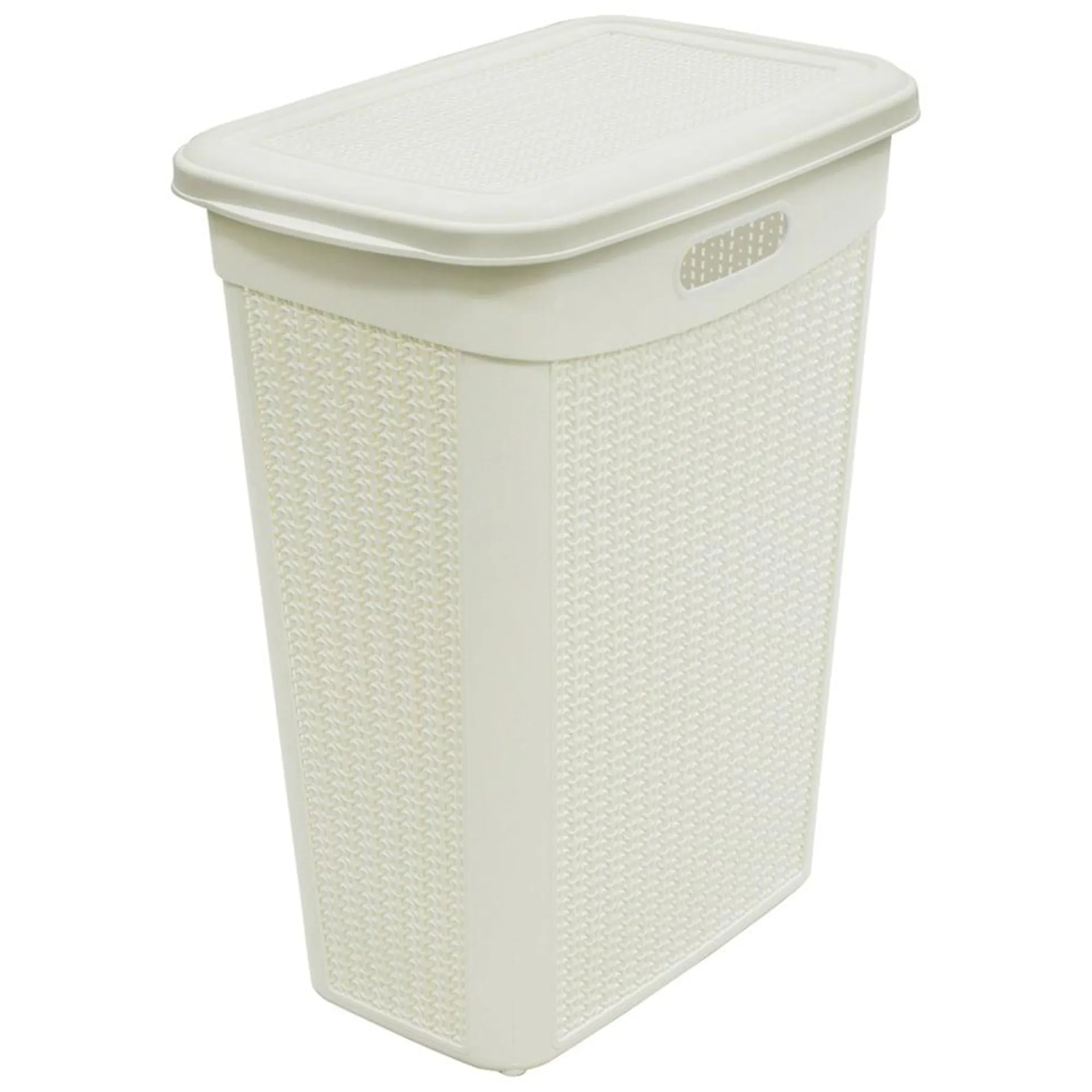 JVL Loop White Slim Laundry Basket 43L