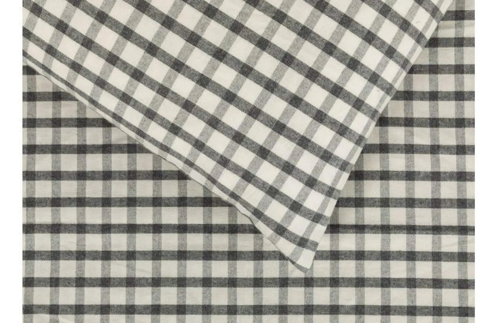 Organic Recycled Check Black/White Bed Linen Set