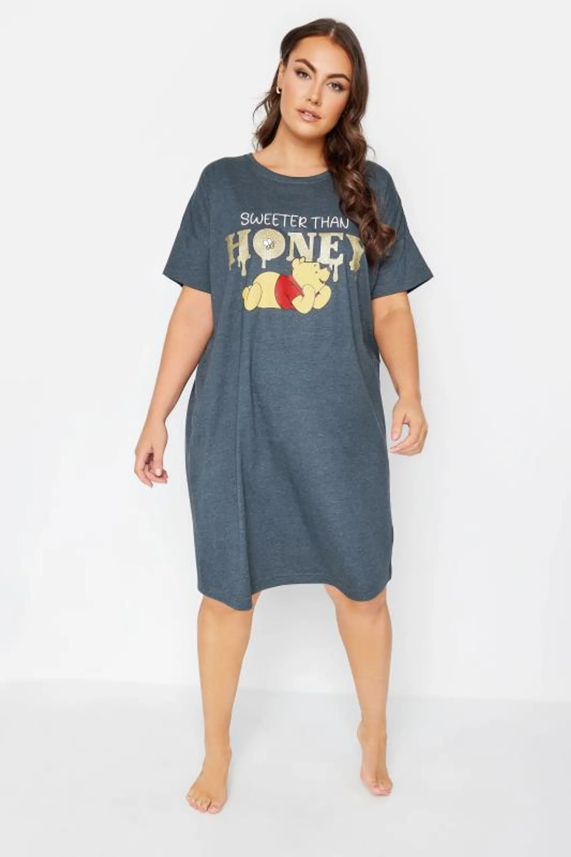 DISNEY Curve Blue Winnie The Pooh Sleep Tee Nightdress