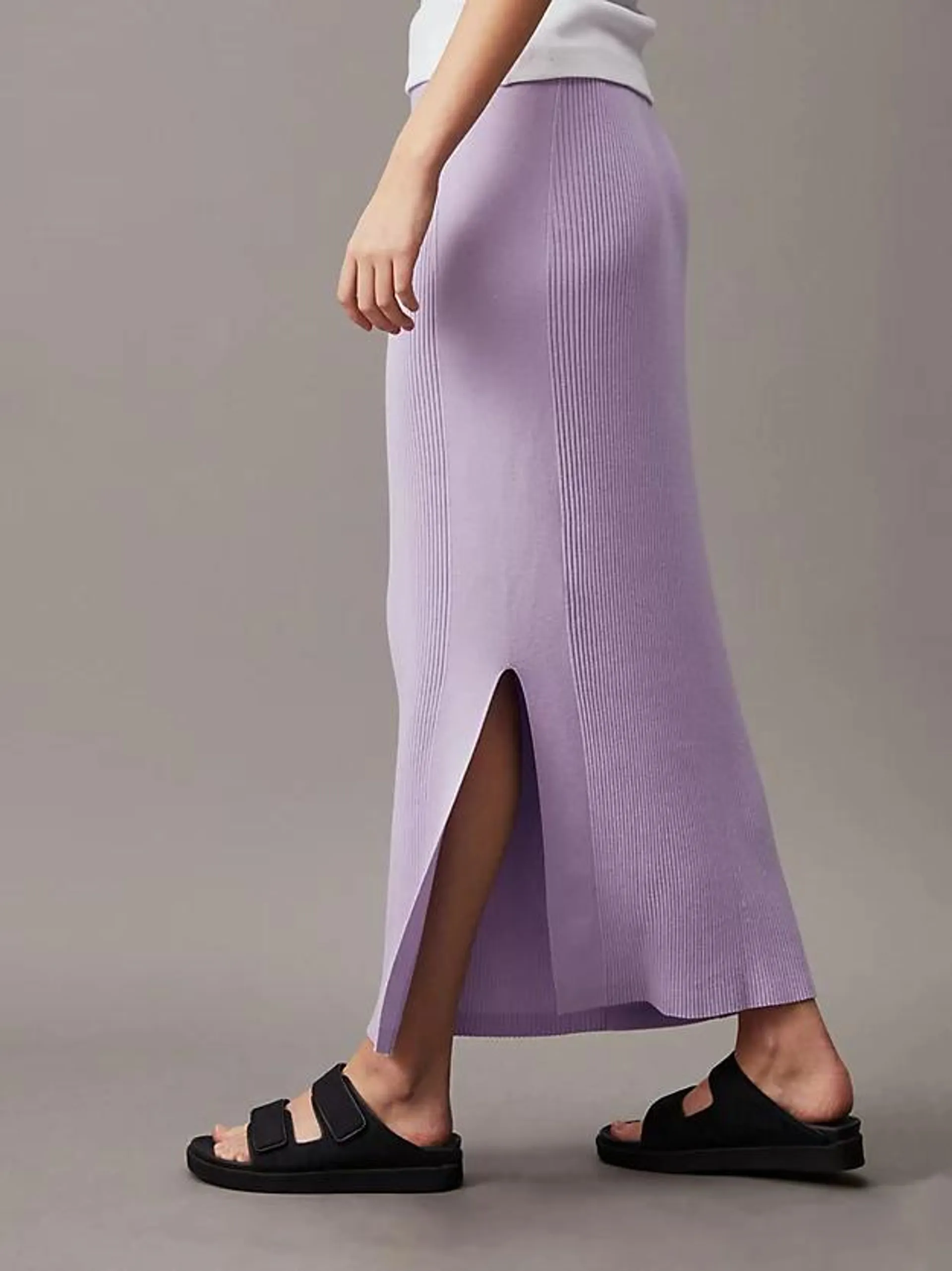 Soft Ribbed Lyocell Maxi Skirt