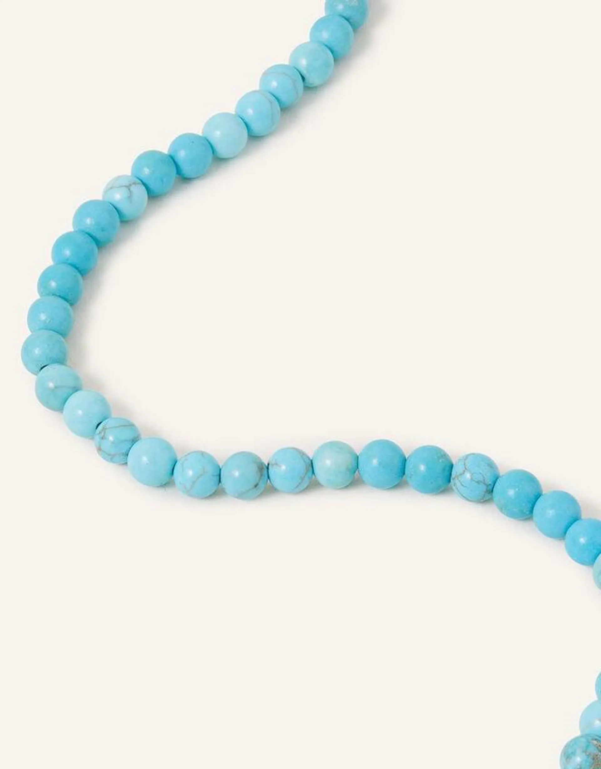 14ct Gold-Plated Healing Stone Turquoise Beaded Necklace