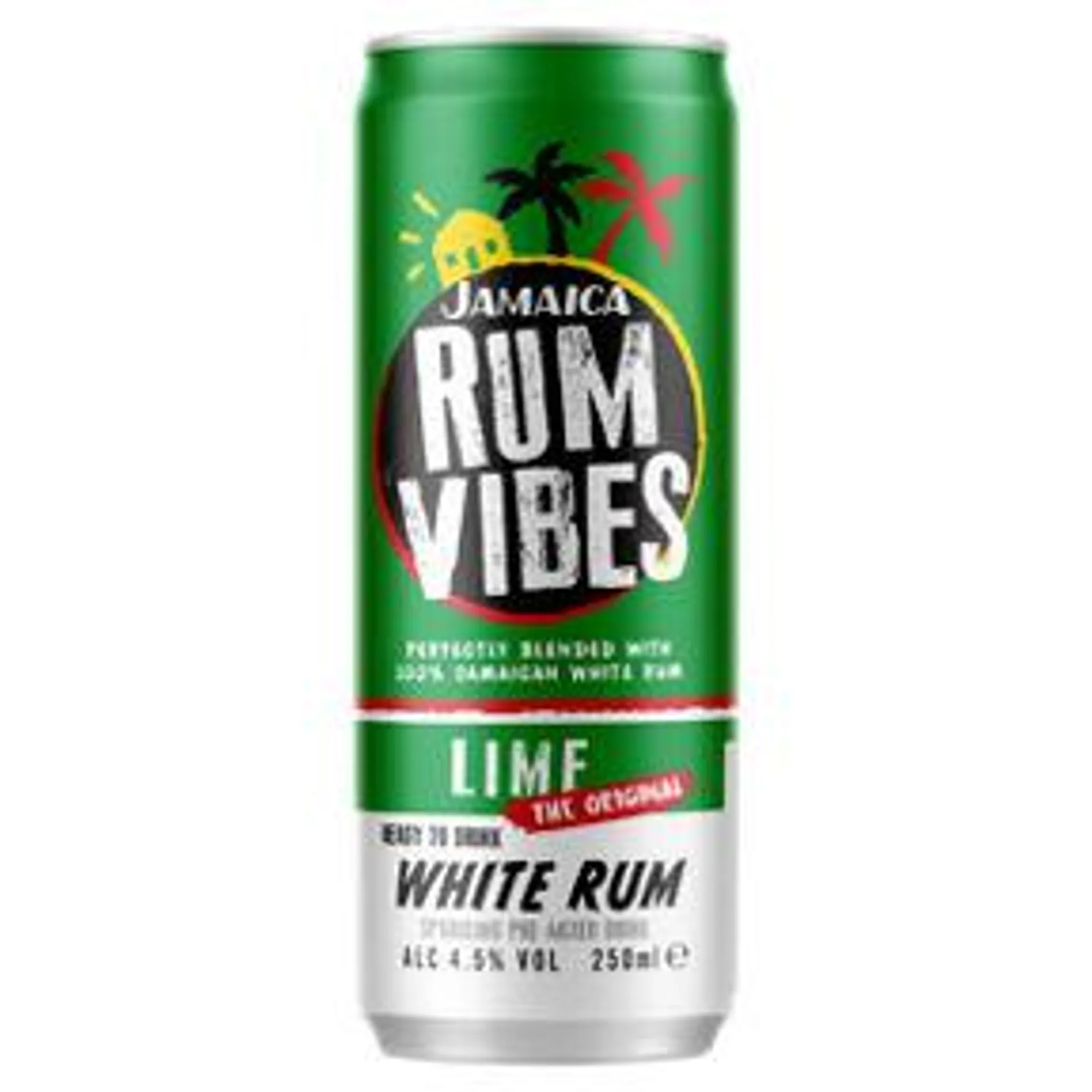 Jamaica Rum Vibes Lime White Rum Sparkling Pre-Mixed Drink