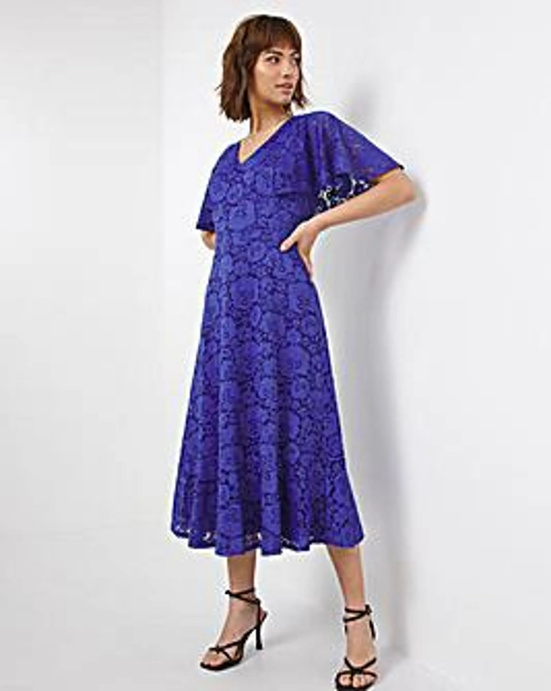 Joanna Hope Lace Midi Dress