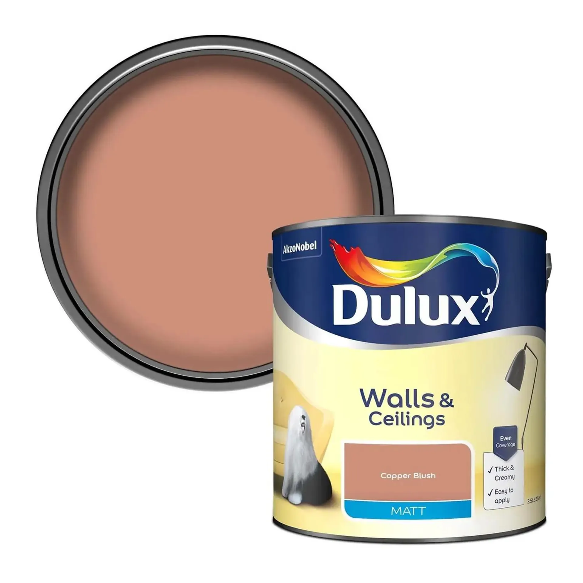 Dulux Matt Copper Blush Matt Emulsion Paint - 2.5L