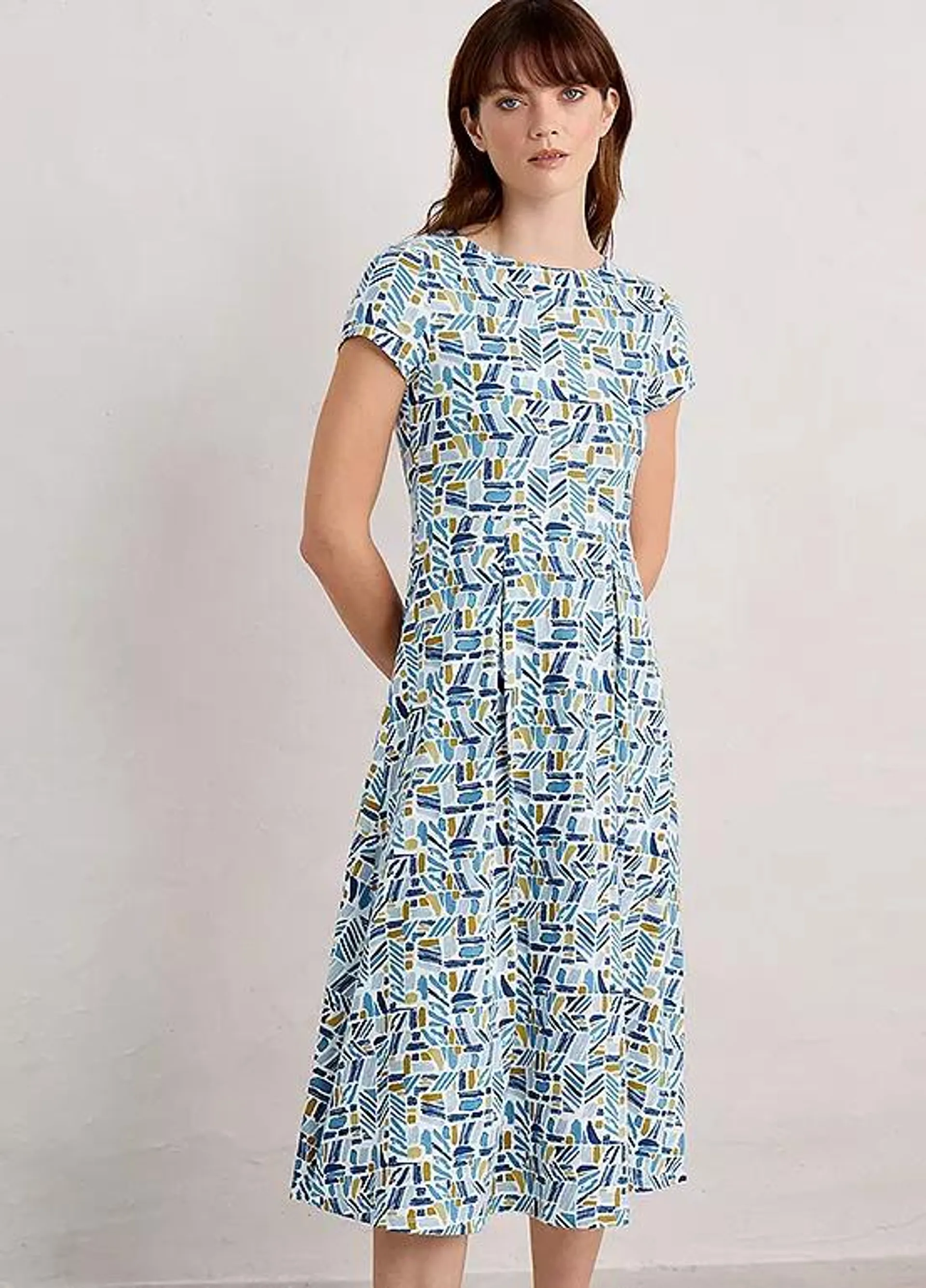 Seasalt Cornwall Blue Wild Bouquet Jersey Midi Dress