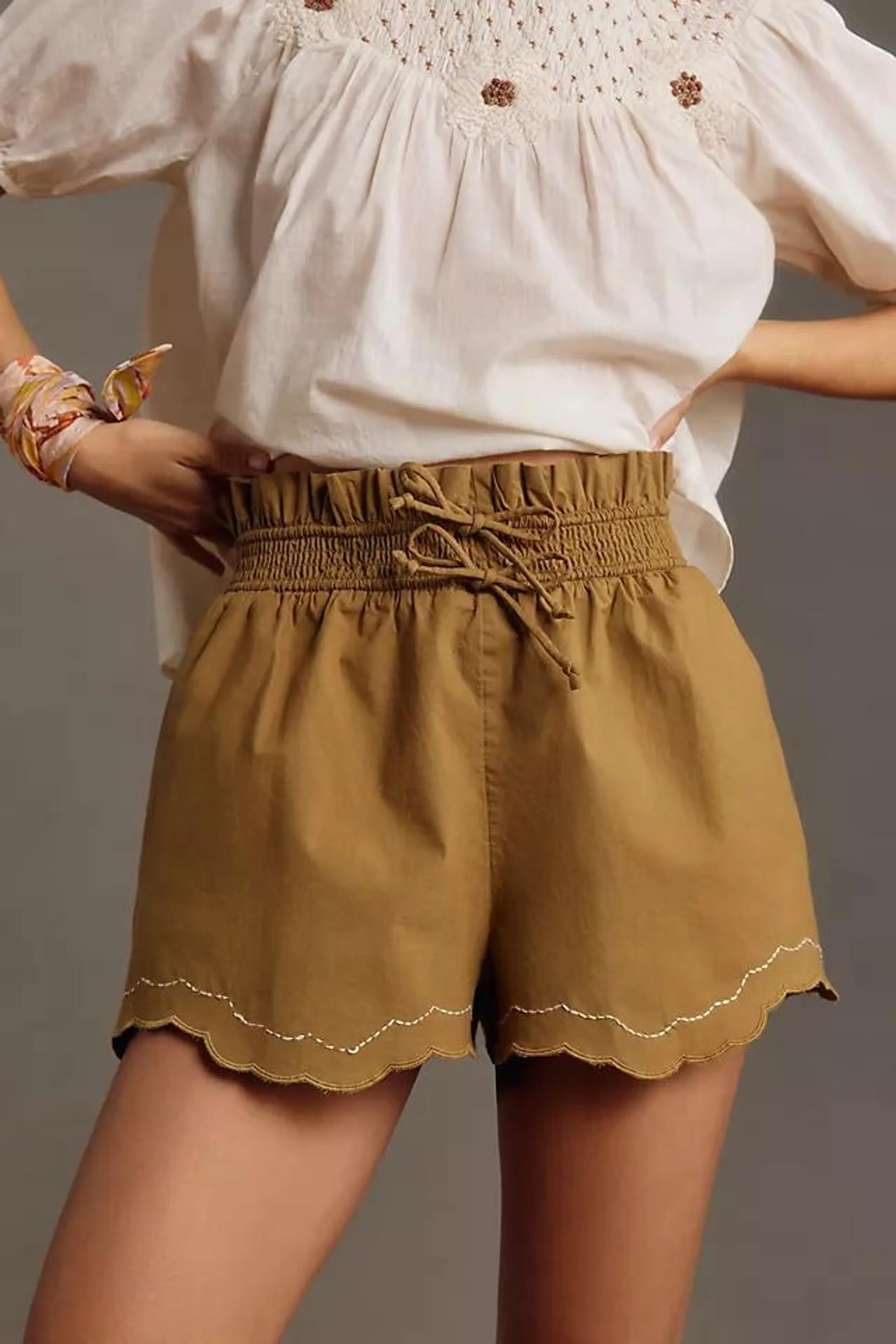 By Anthropologie Scallop-Hem Shorts