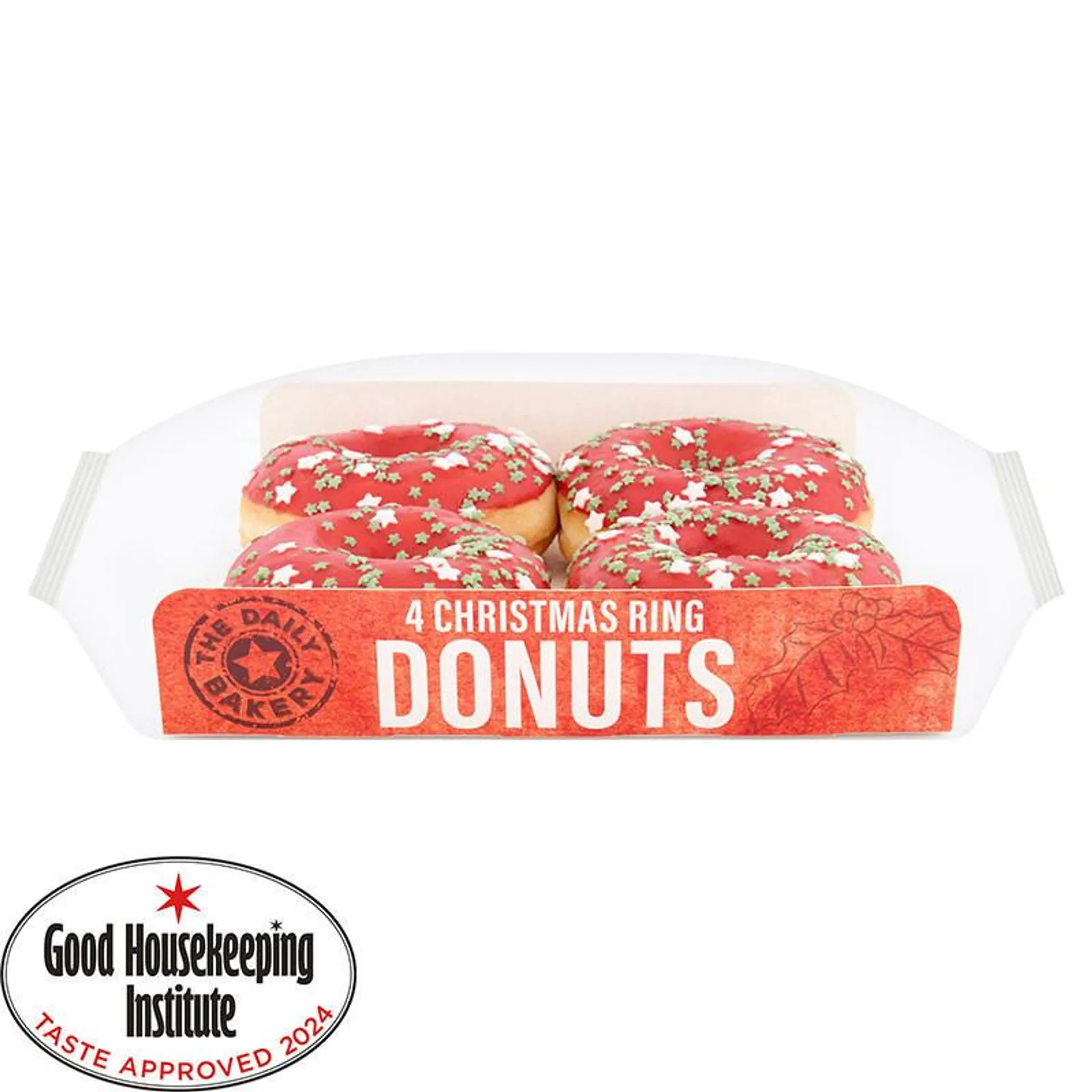 The Daily Bakery Christmas Ring Donuts 4 x 53g (212g)