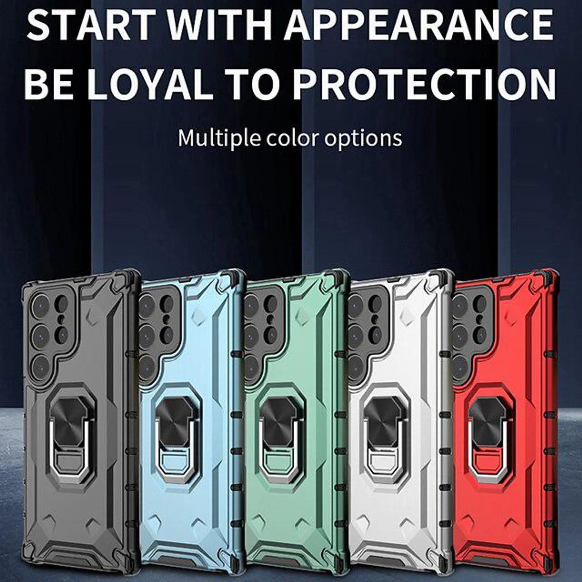 Phone Case For Samsung Galaxy S23 S23 Ultra Note 20 Ultra Back Cover Magnetic Adsorption Ring Holder Shockproof Armor TPU PC Metal