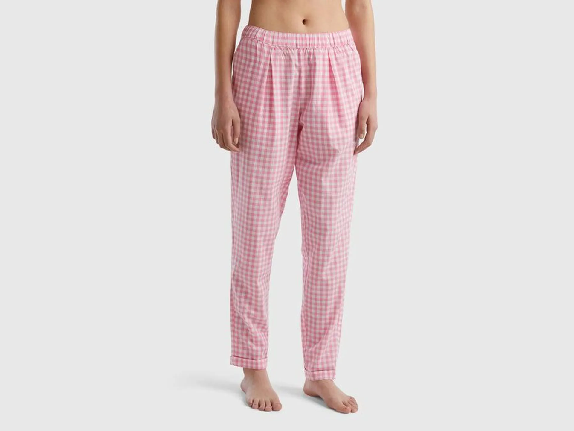 Trousers with Vichy check pattern