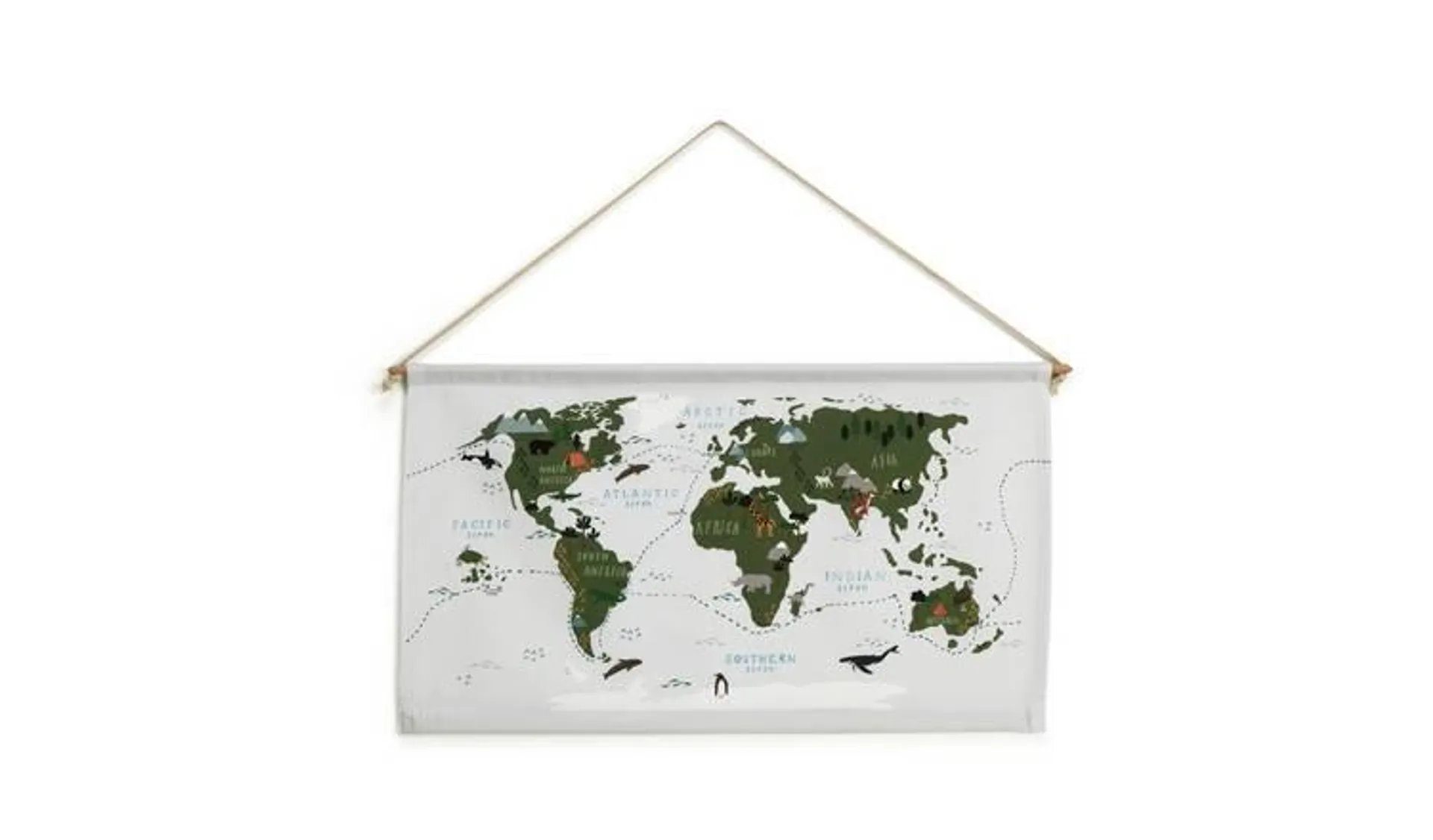 Habitat Explore Canvas Map Hanging Wall Art - 35x60cm