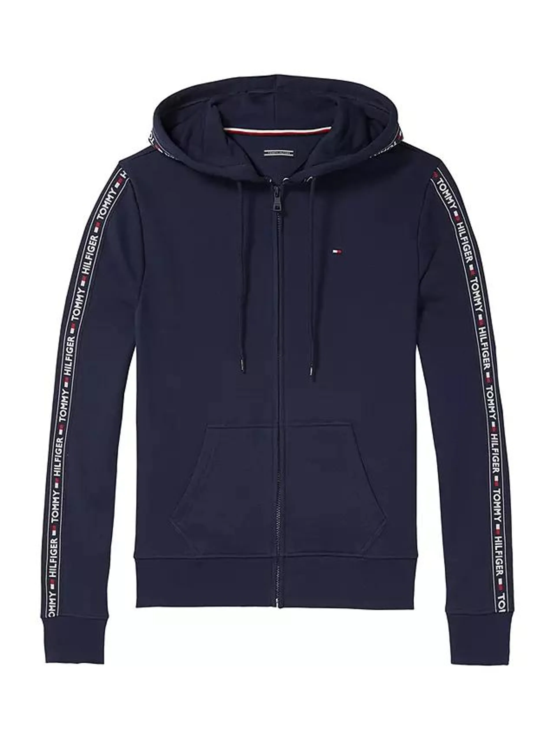 Tommy Jeans Zip Through Fleece Hoodie, Navy Blazer