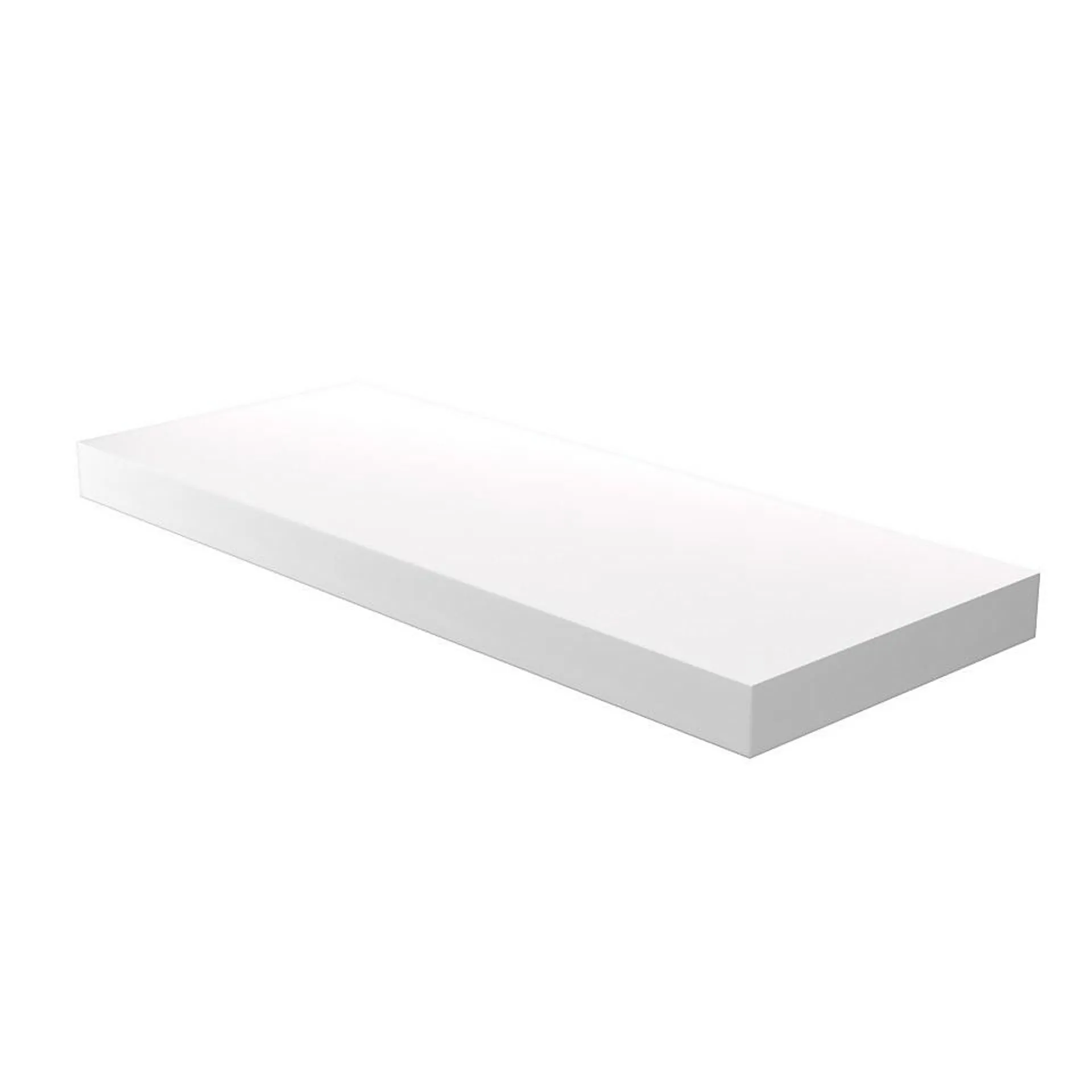 Matt White Floating Shelf - 600 x 240 x 38mm