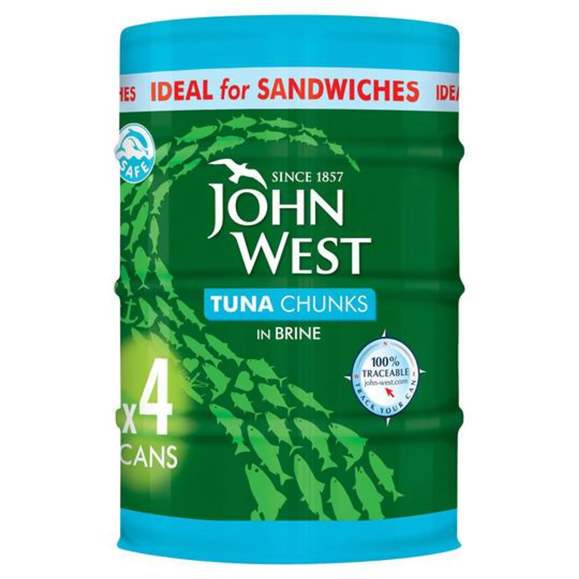 John West Tuna Chunks in Brine 4 x 132g