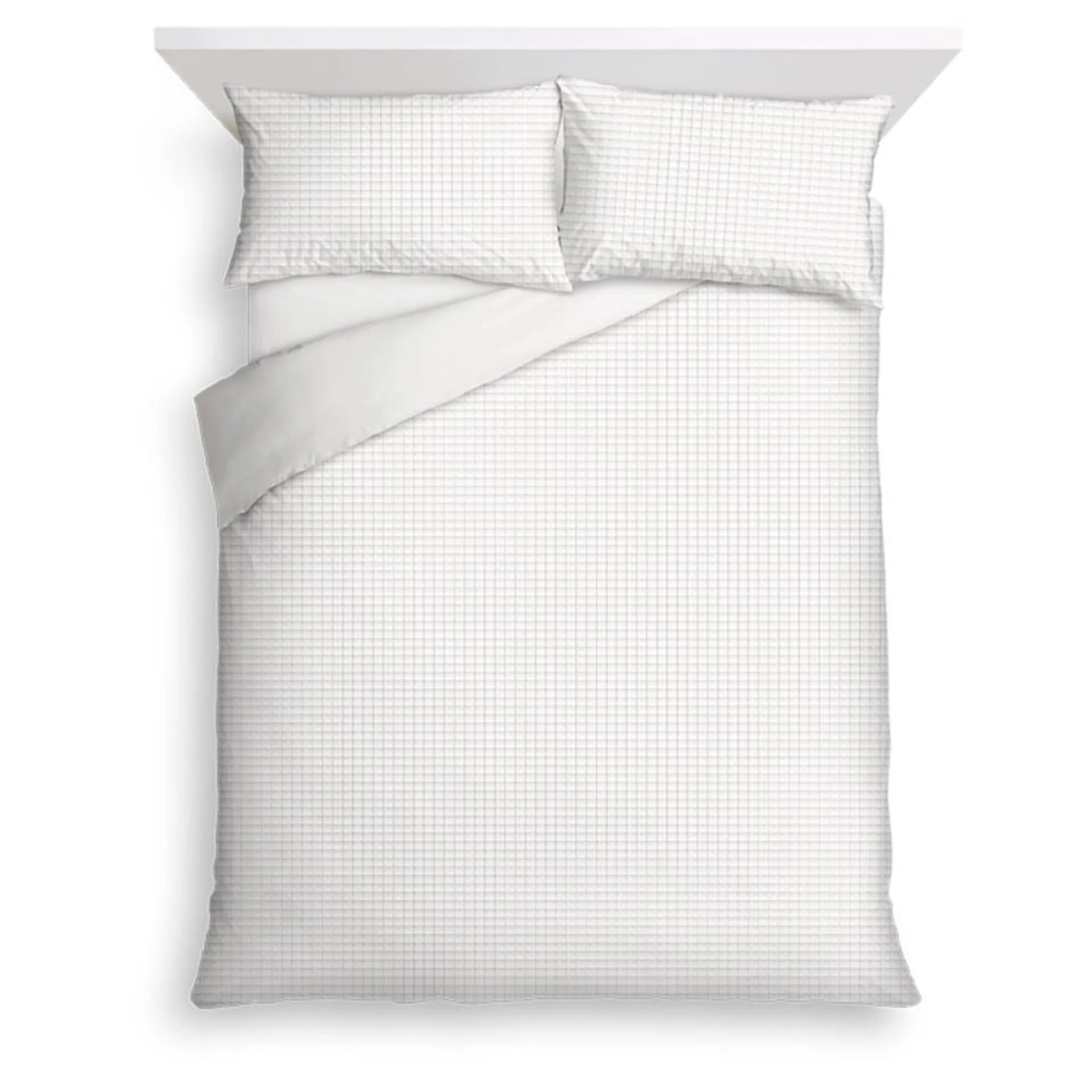 F&F Home Bedding Cotton Rich White Waffle Duvet Set Super King