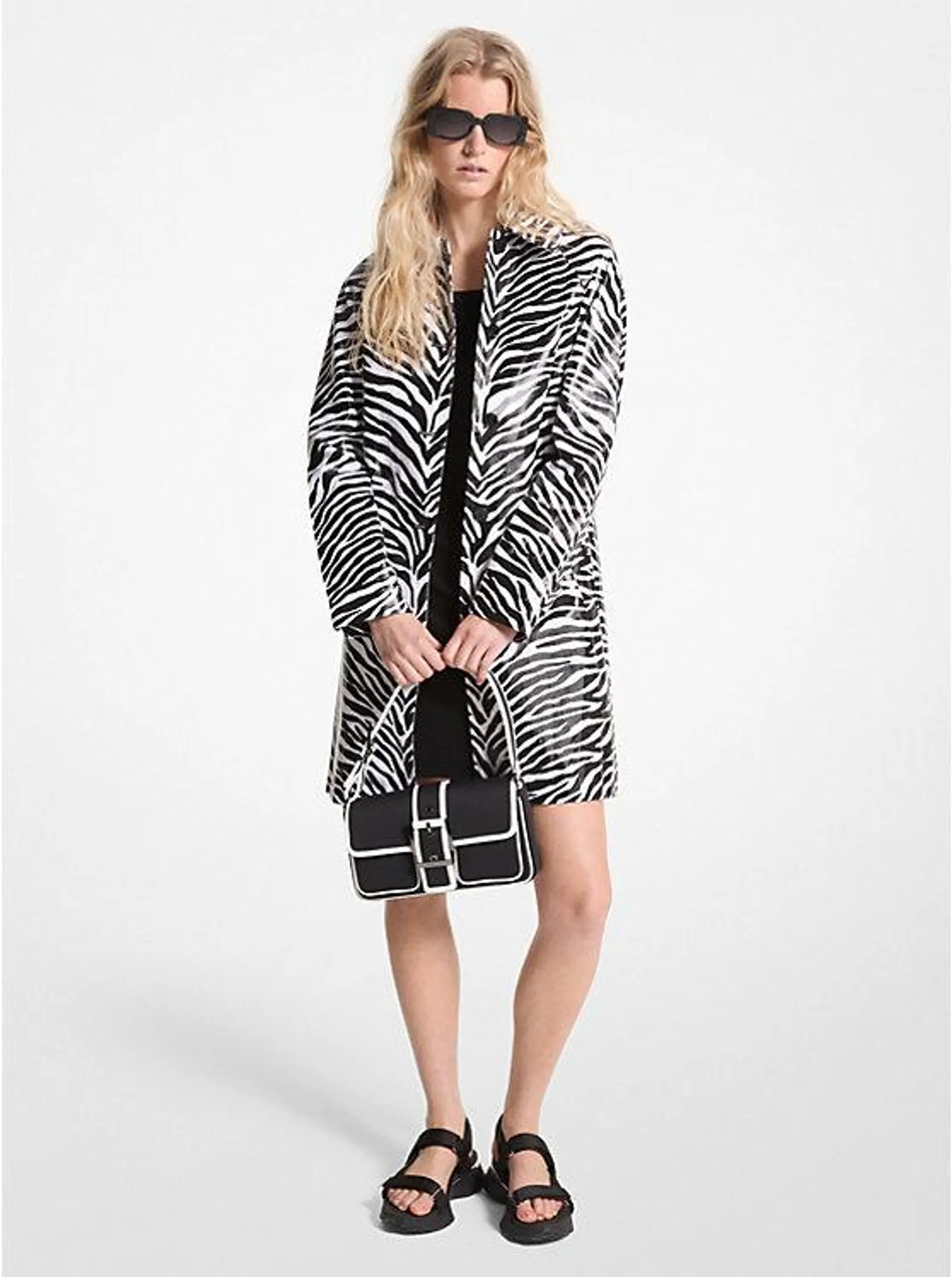 Zebra Print Cotton Twill Balmacaan