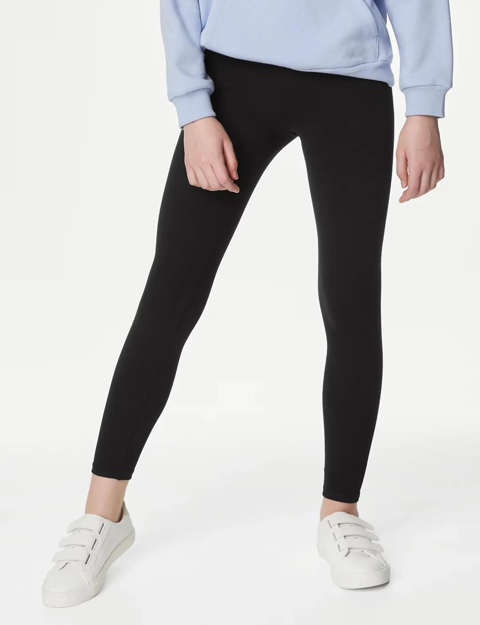 2pk Cotton Rich Leggings (6-16 Yrs)