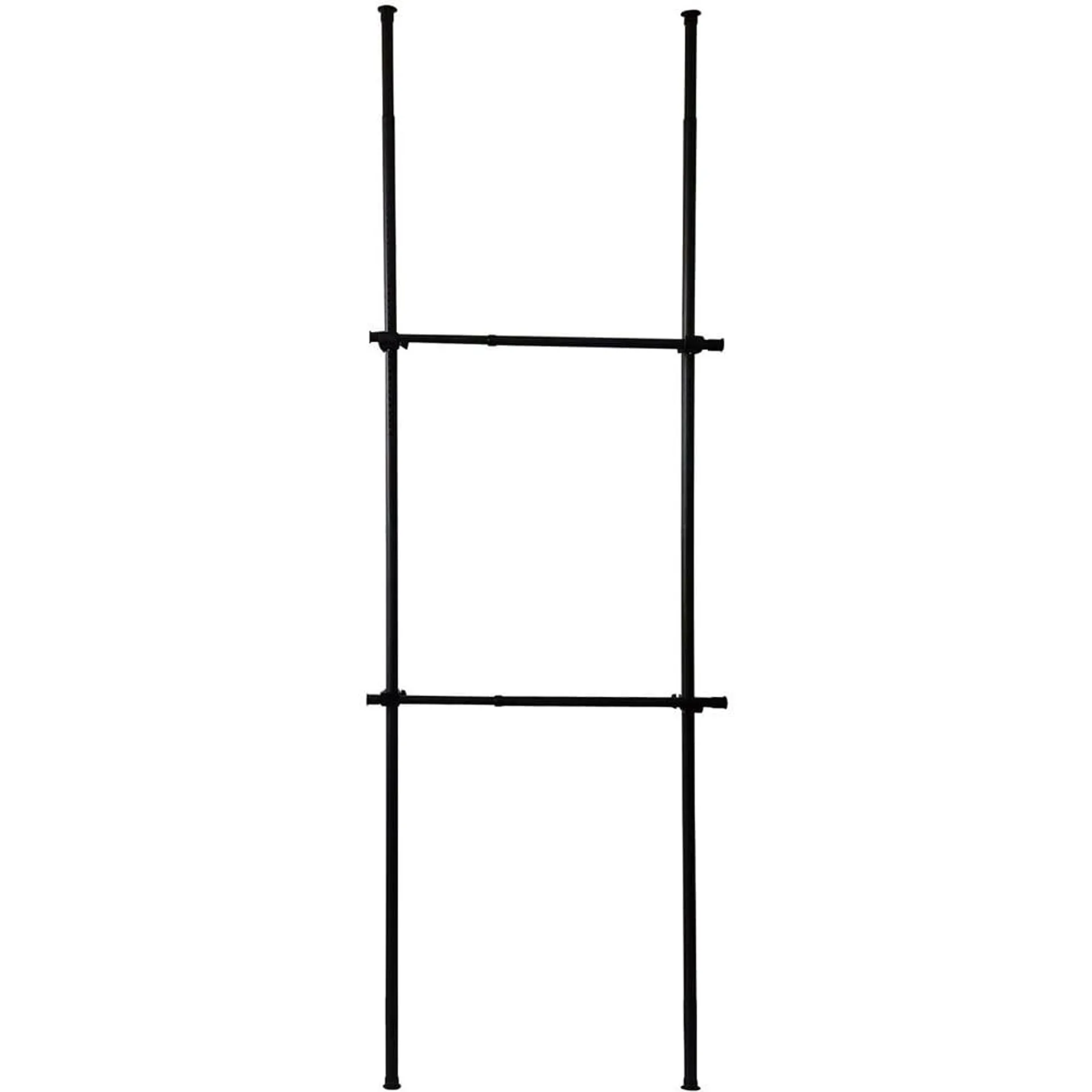 House of Home 2 Tier Telescopic Hanging Rail Adjustable Black Wardrobe