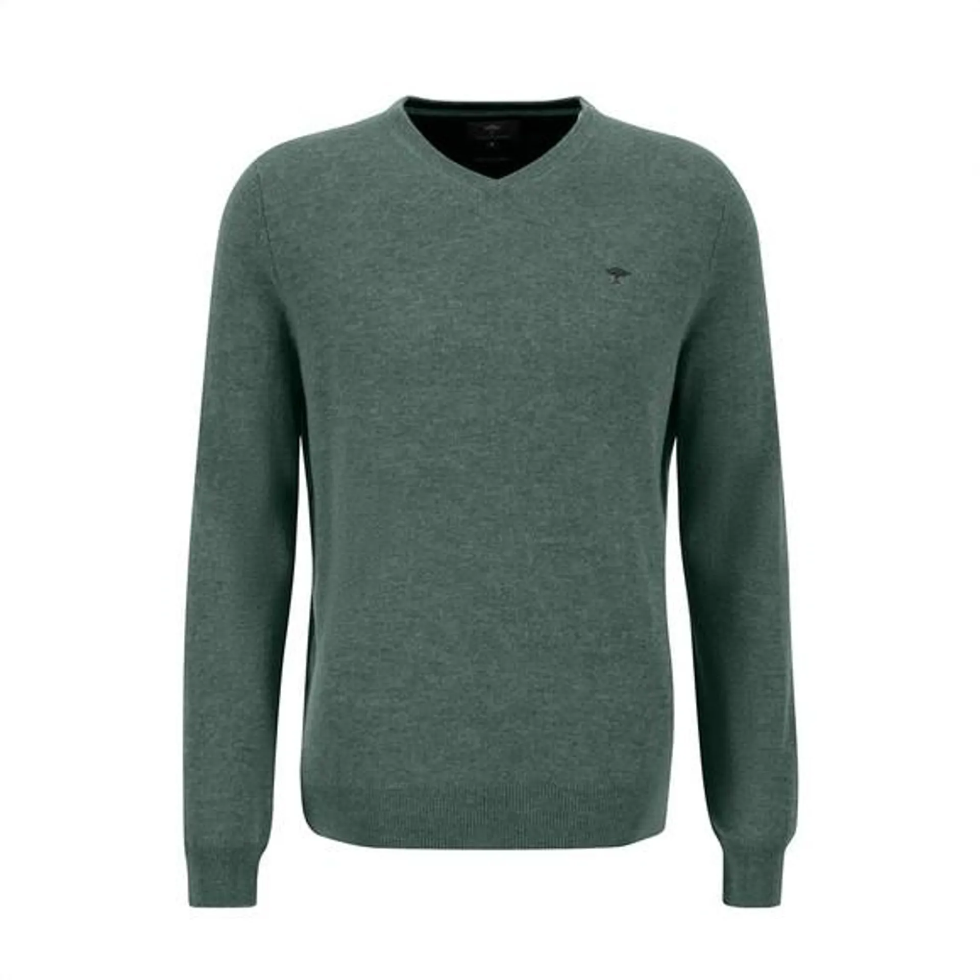 Mens Green V Neck Merino Cashmere Jumper