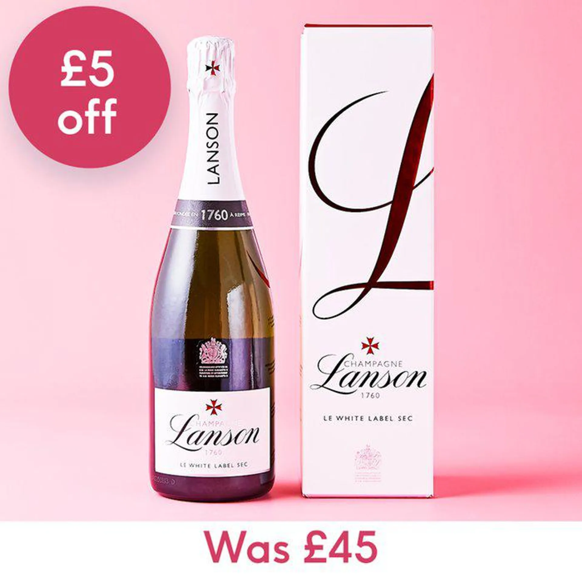 Lanson Le White Label Sec Champagne 75cl Gift Box