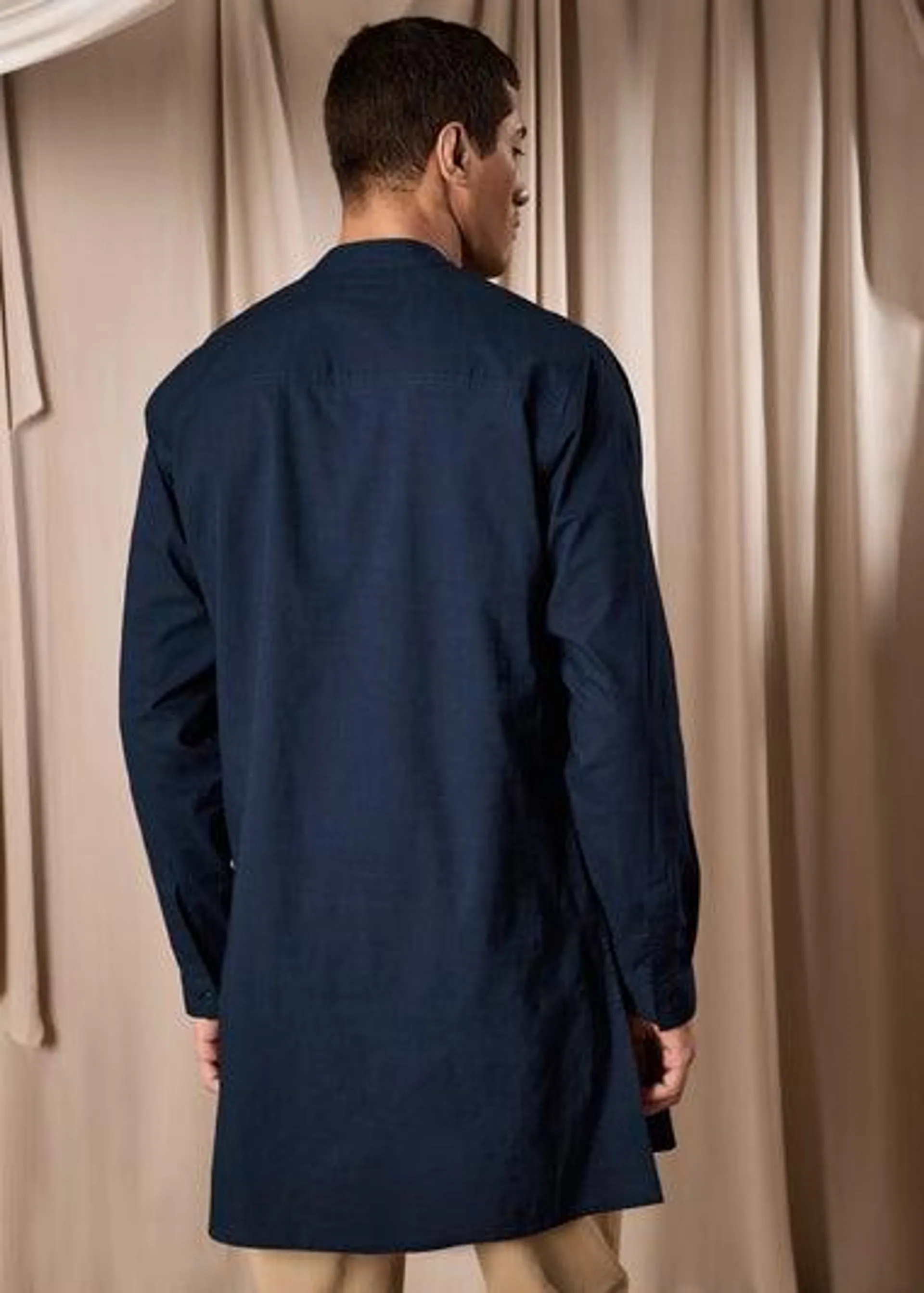 Navy Eid Kurta Shirt