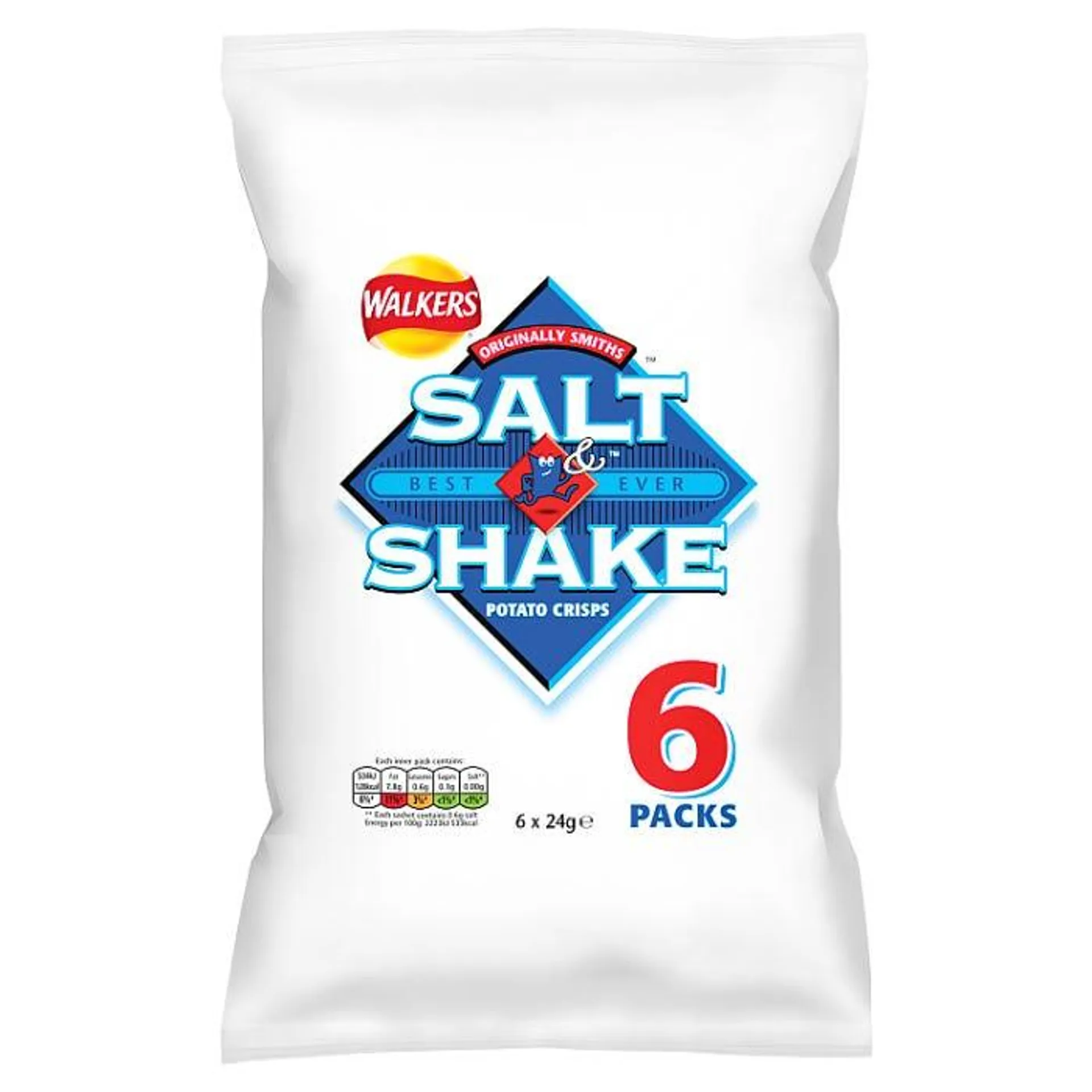 Walkers Salt & Shake Multipack Crisps 6x24g
