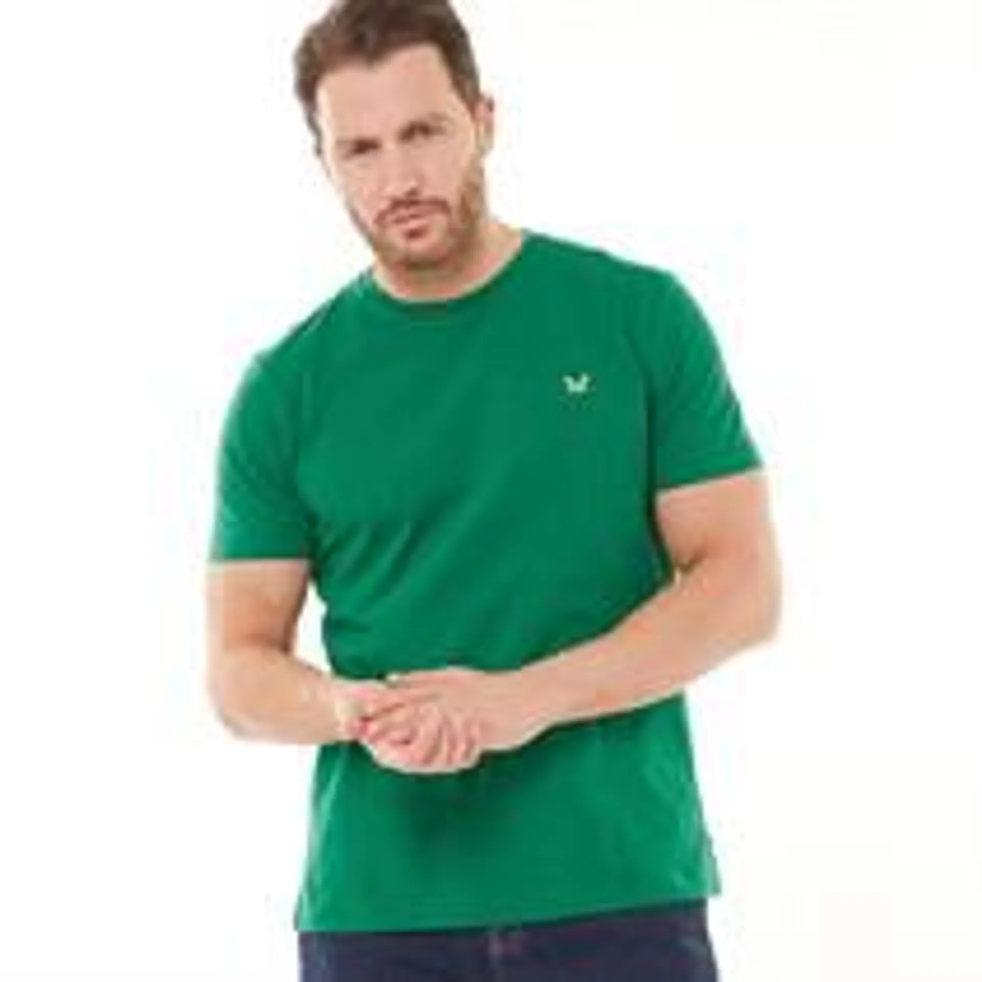 Crew Clothing Mens Round Neck T-Shirt Verdant Green