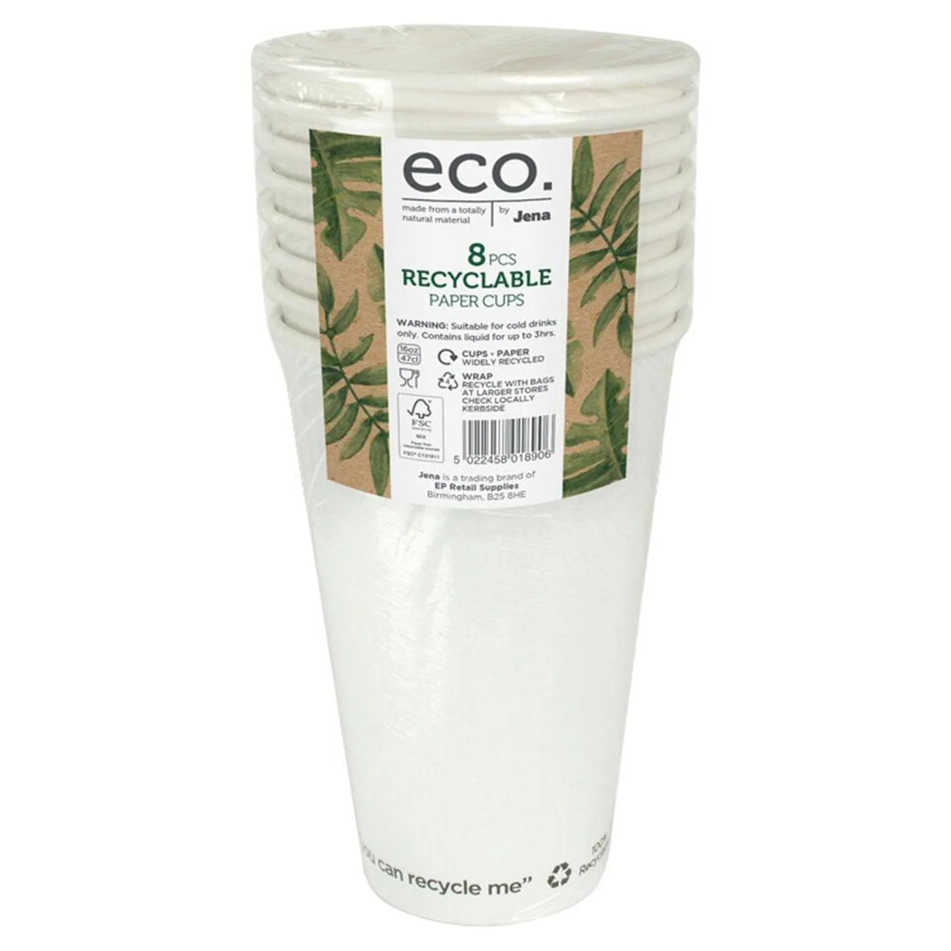 Paper Recyclable Cups 16Oz 8Pk