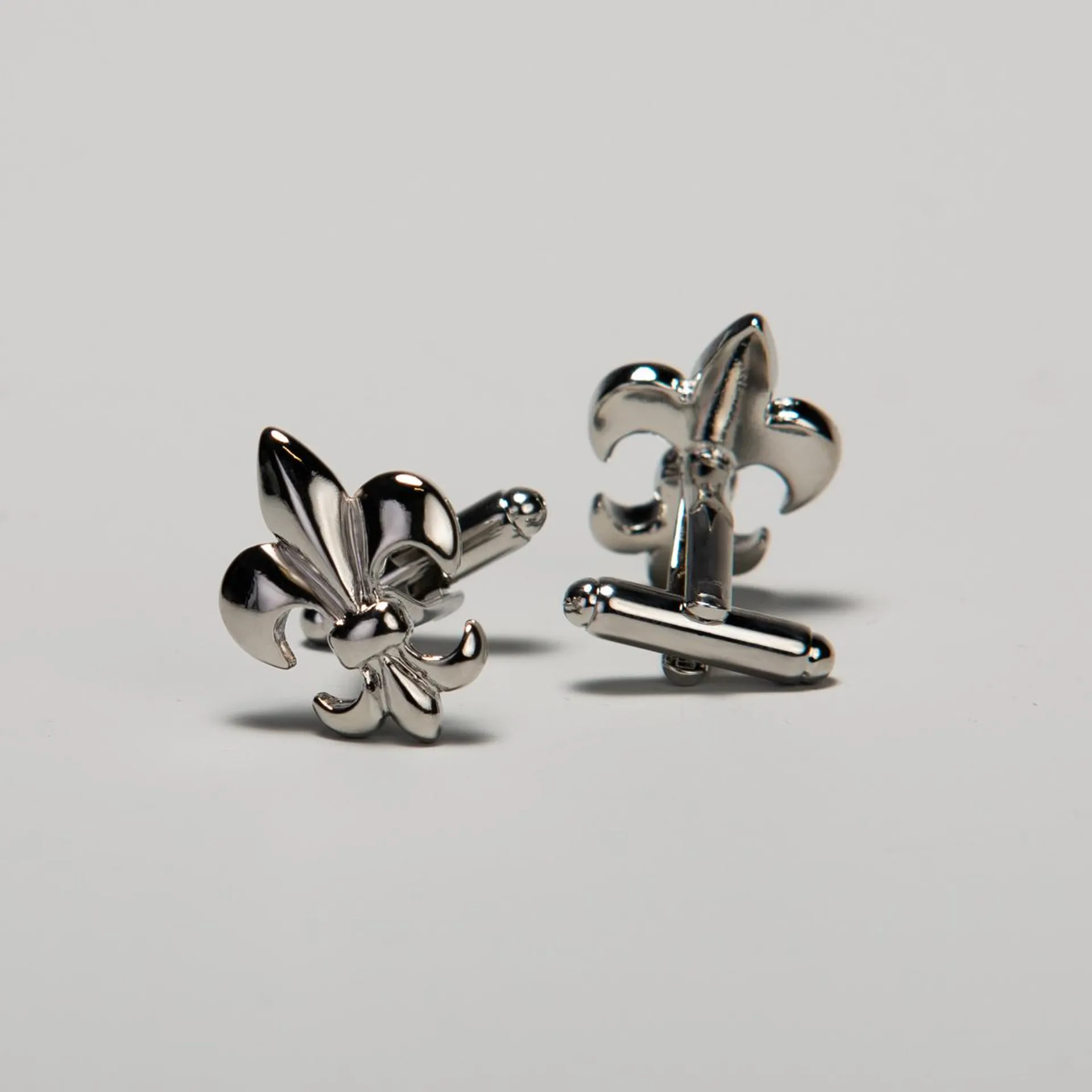 Silver colored cufflinks