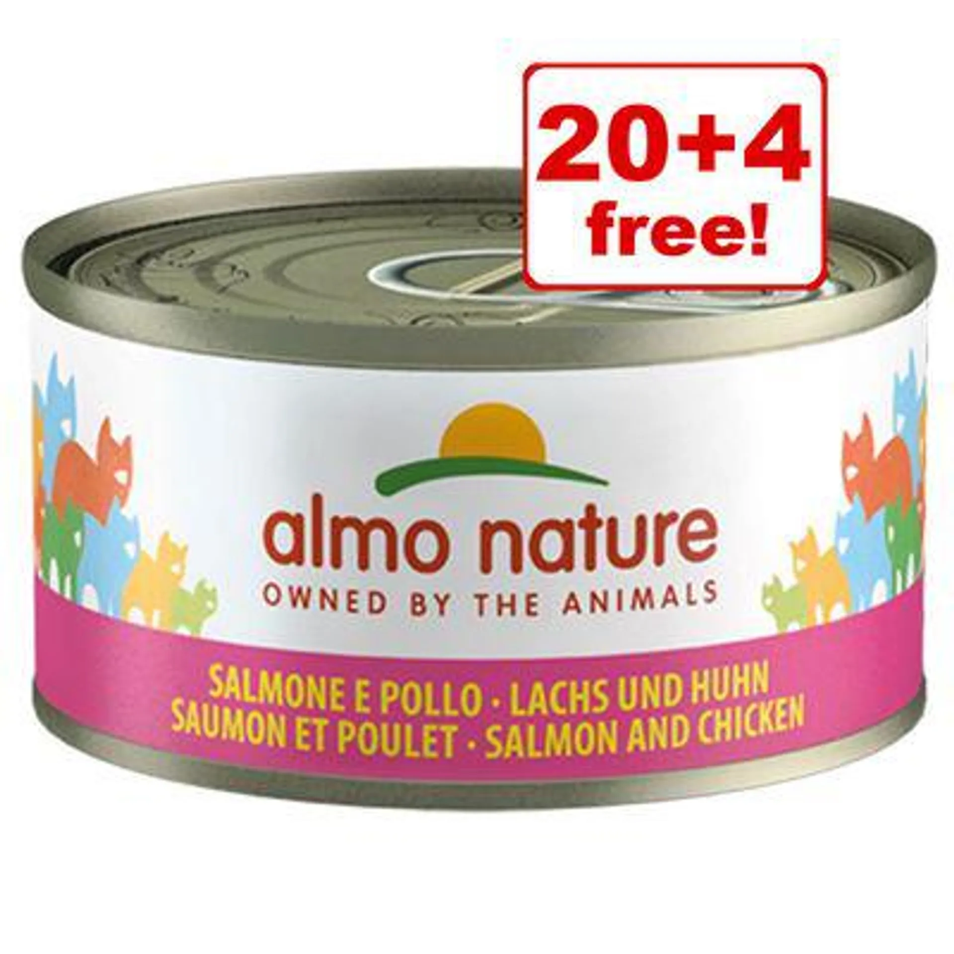 24 x 70g Almo Nature Wet Cat Food - 20 + 4 Free! *