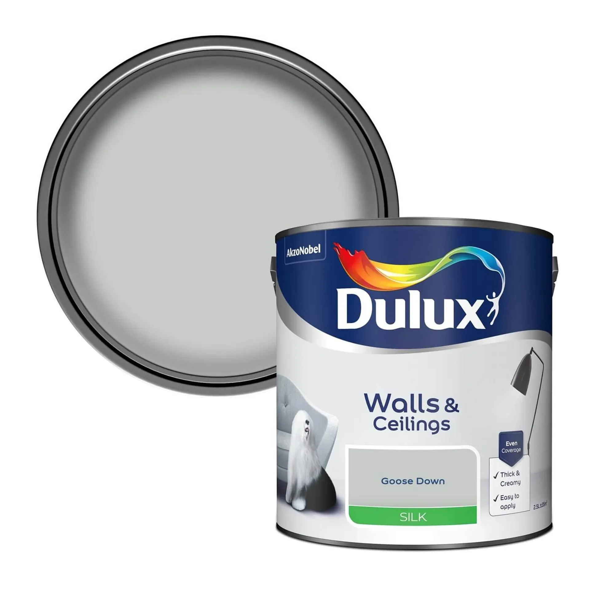 Dulux Silk Emulsion Paint Goose Down - 2.5L