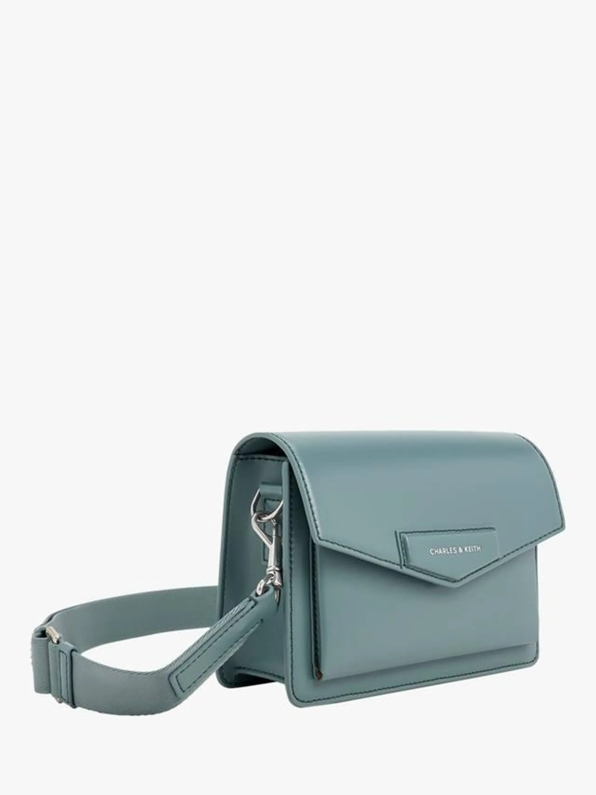 Adelie Saffiano Crossbody Bag, Dark Moss