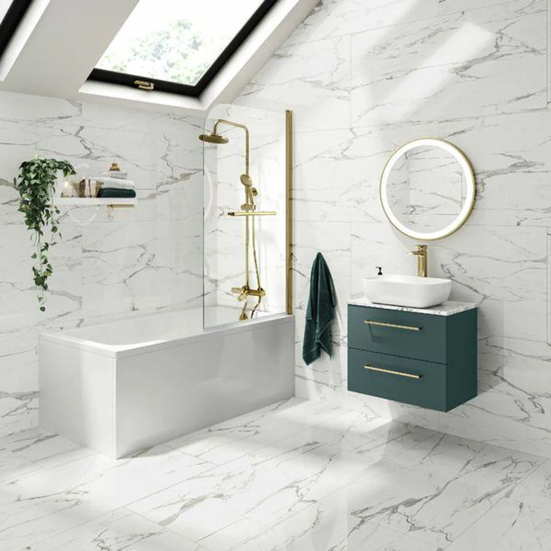 Modern Statuario Polished Marble Effect Tiles 600x1200