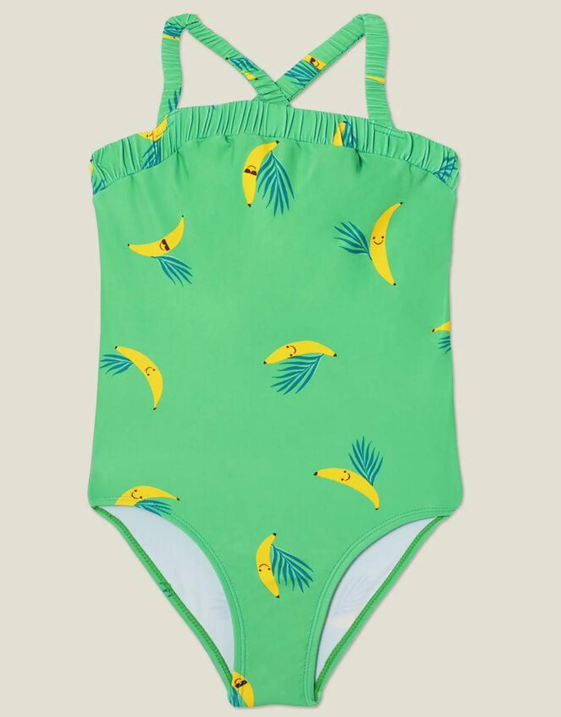 Banana Print Swimsuit Green
