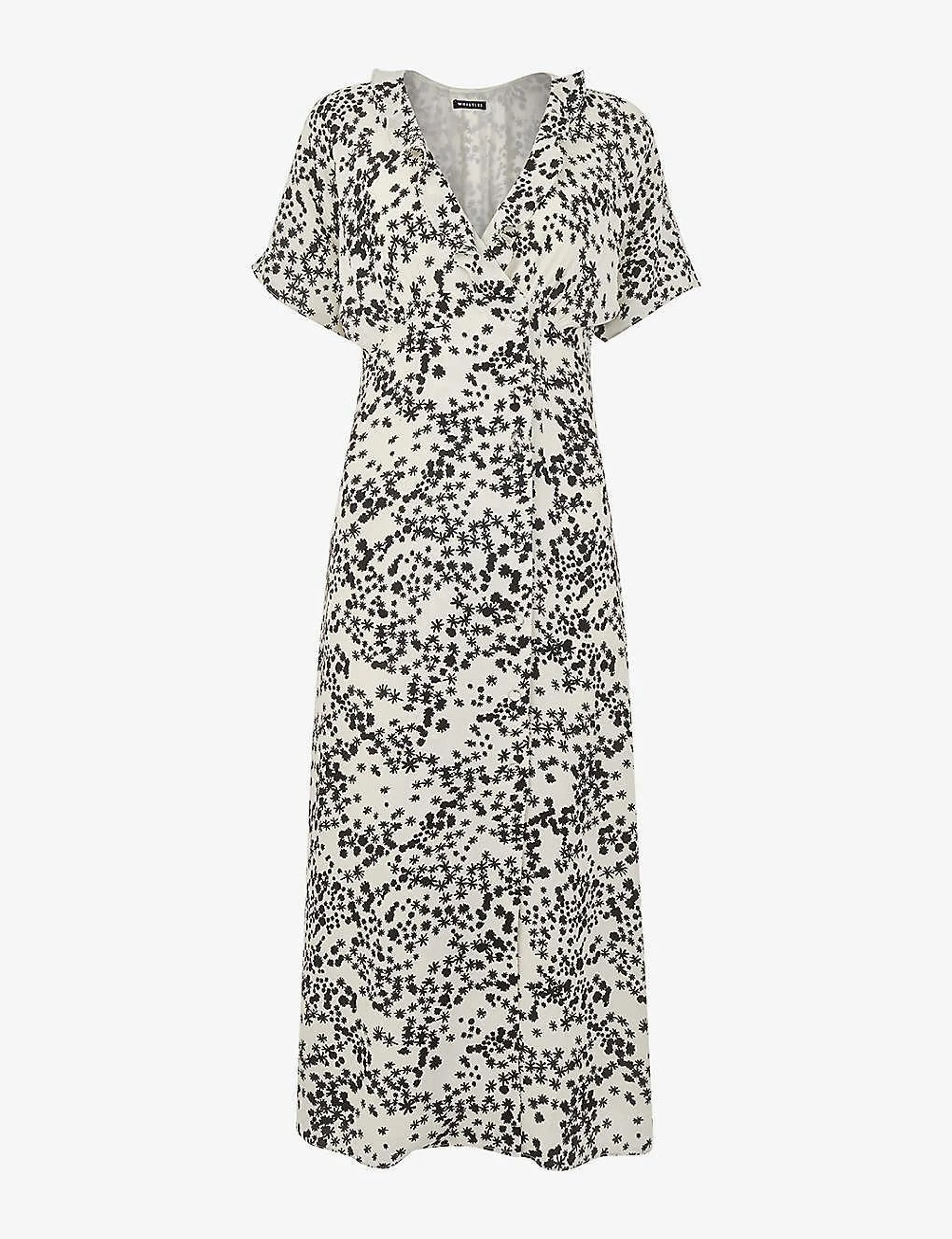 Dandelion floral-print short-sleeve woven midi dress