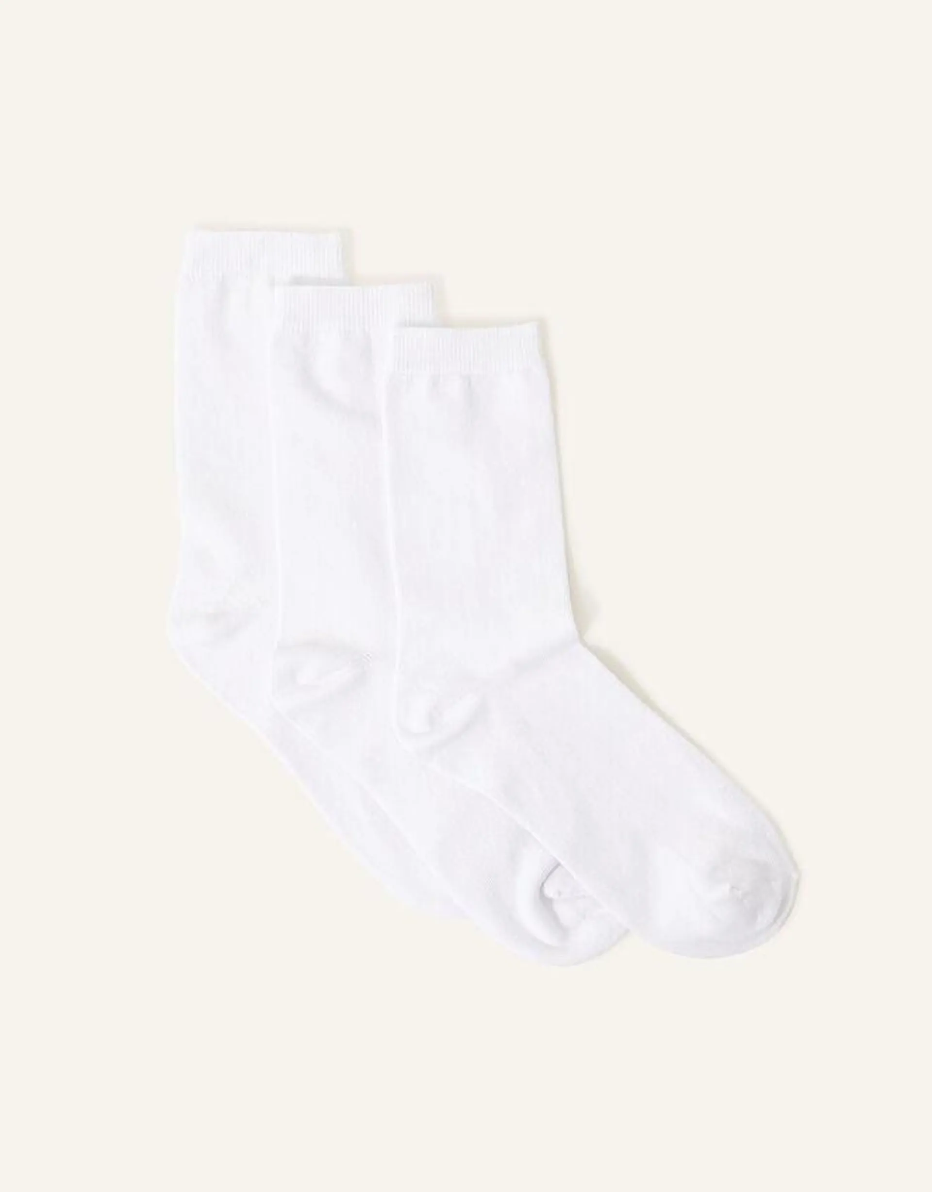 Supersoft Cotton Ankle Socks Set of Three White