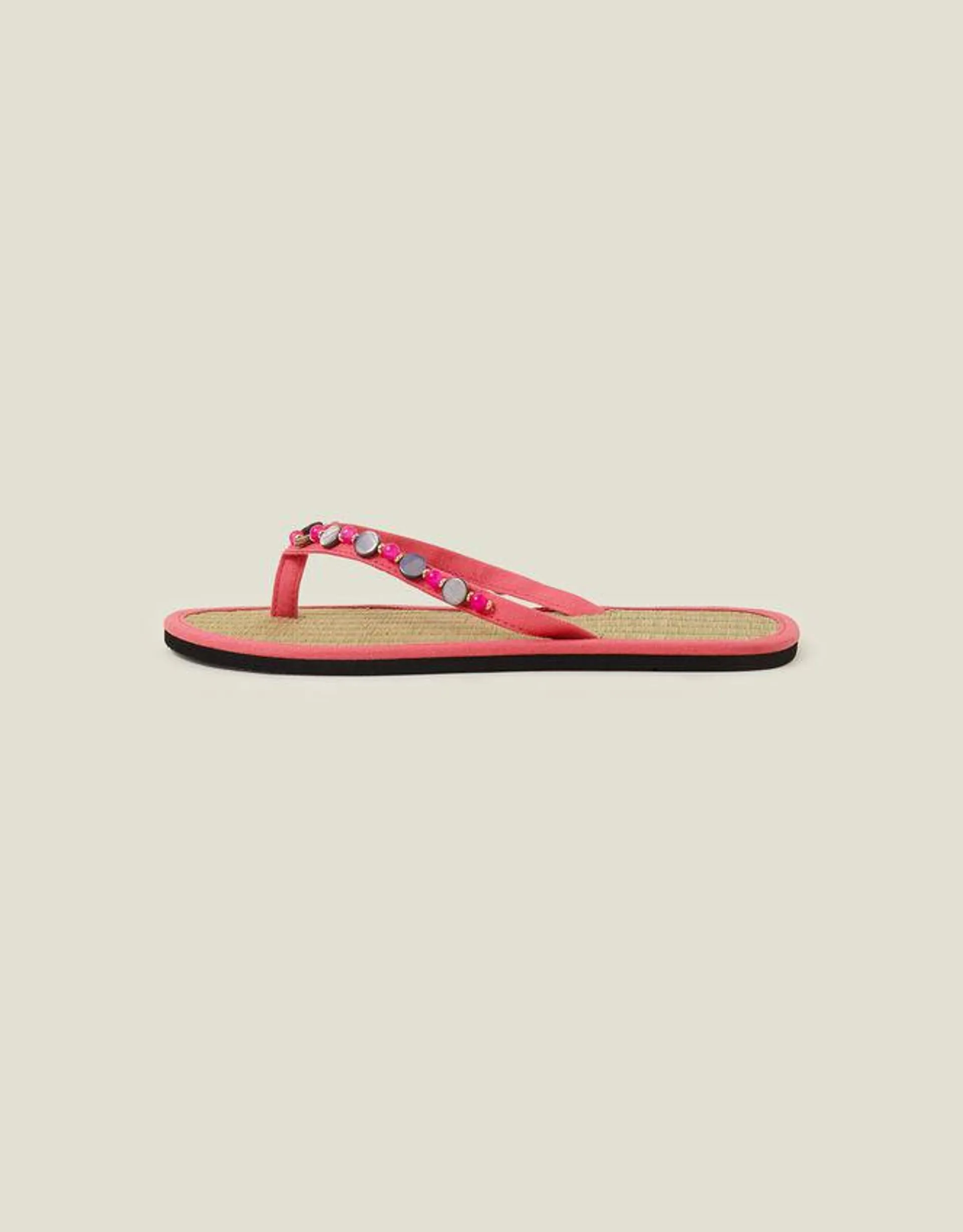 Moonstone Seagrass Flip Flops Pink