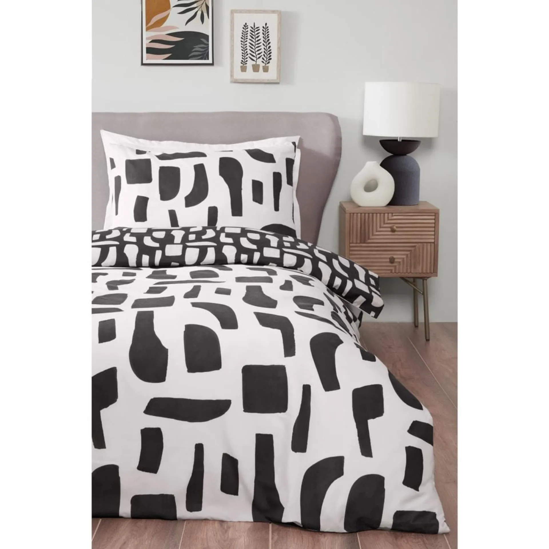 Abstract Single Duvet Set - Mono