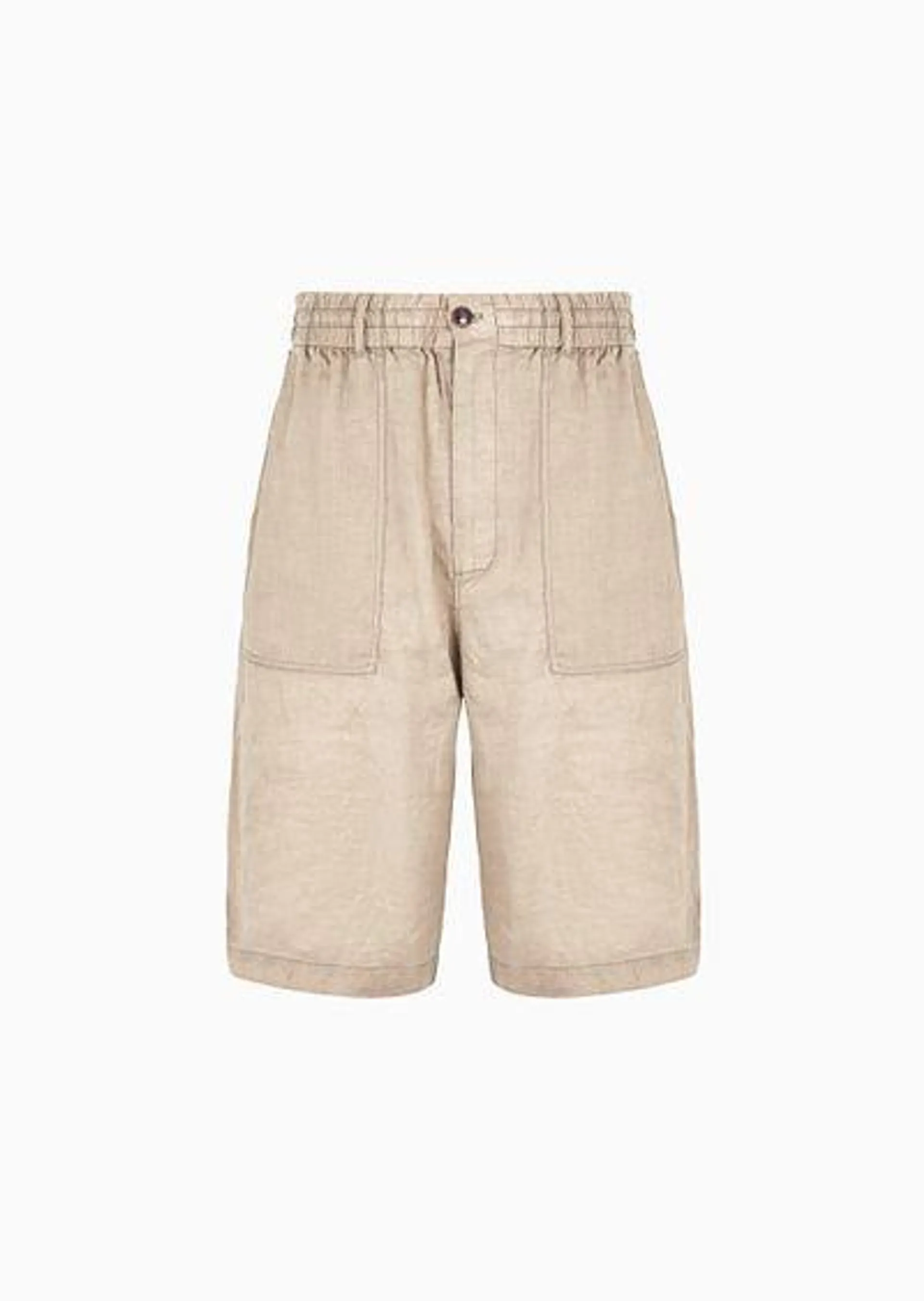 Linen canvas Bermuda shorts