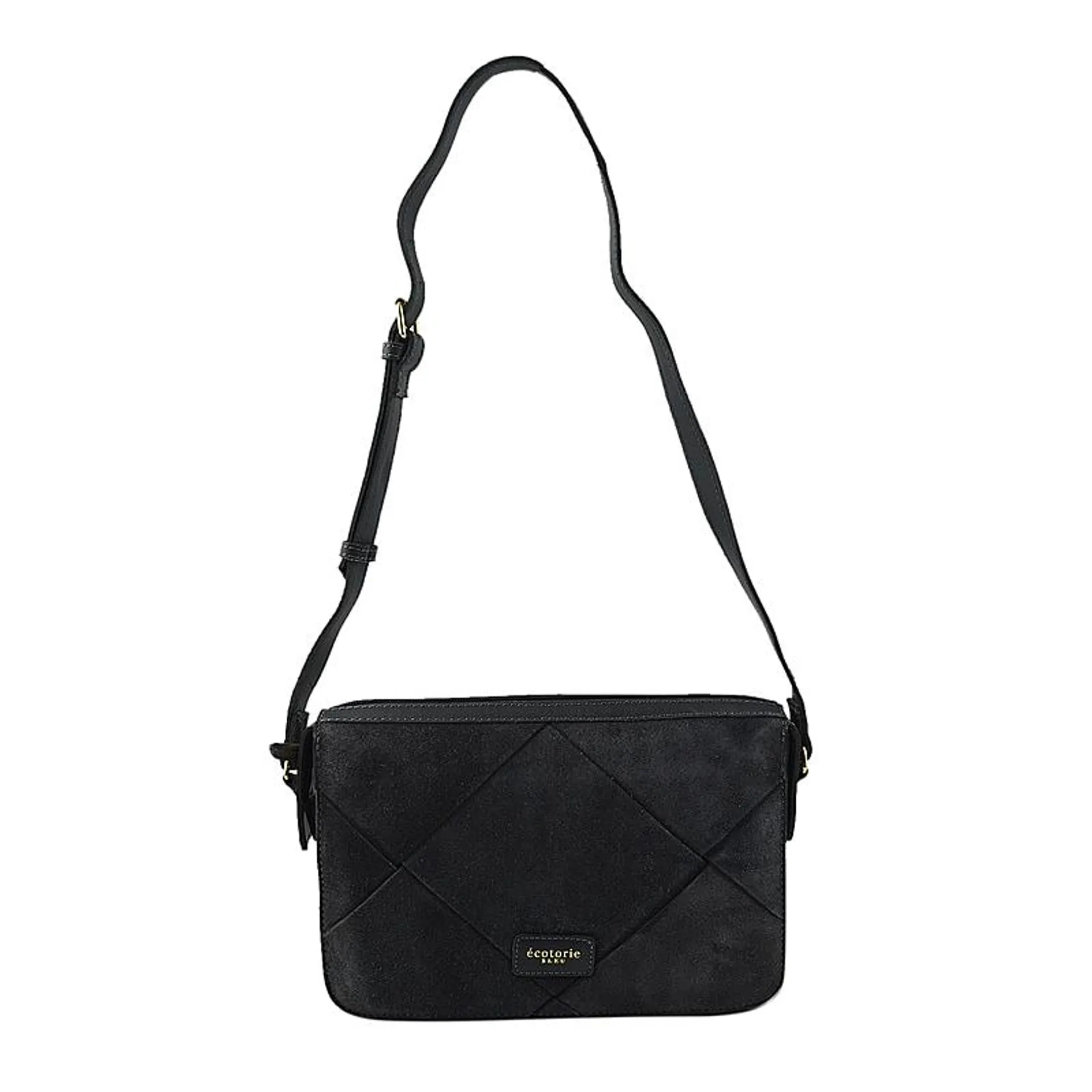 Closeout - Ecotorie Genuine Leather Crossbody Bag - Navy